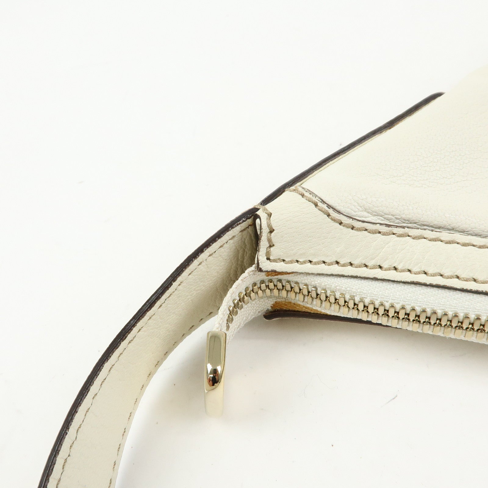 GUCCI Sherry Princy Leather Shoulder Bag Hand Bag White 162882