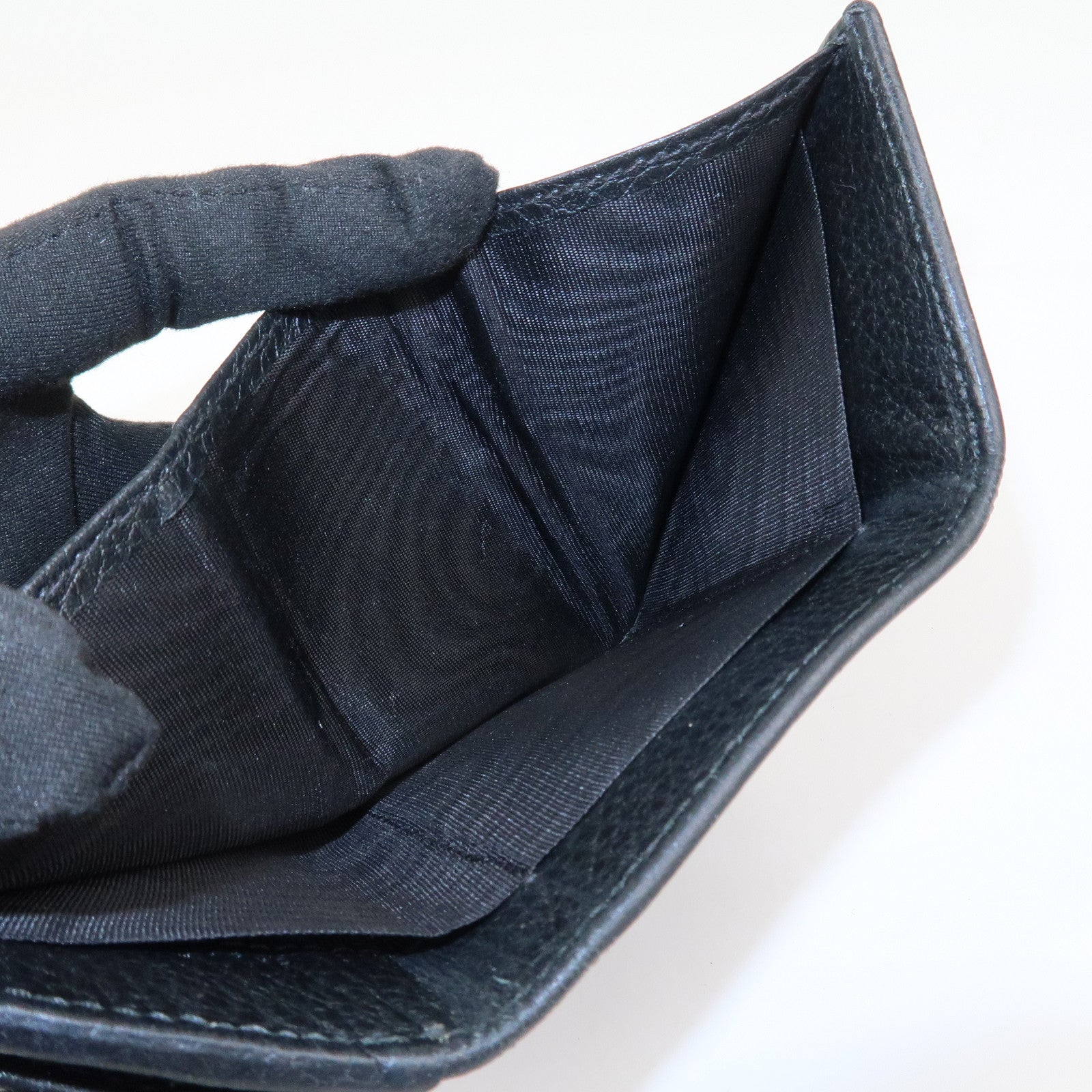 GUCCI GG Marmont Leather Tri-fold Compact Wallet Black 523277