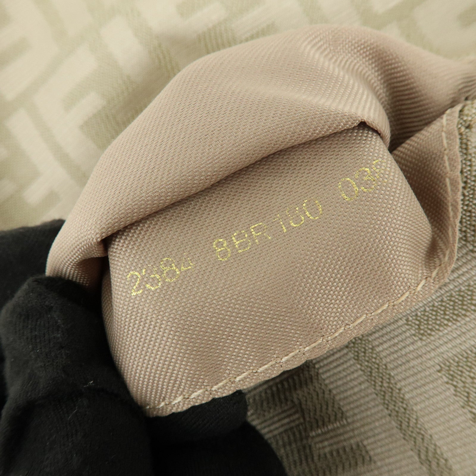 FENDI Zucca Canvas Leather Hand Bag Beige 8BR180