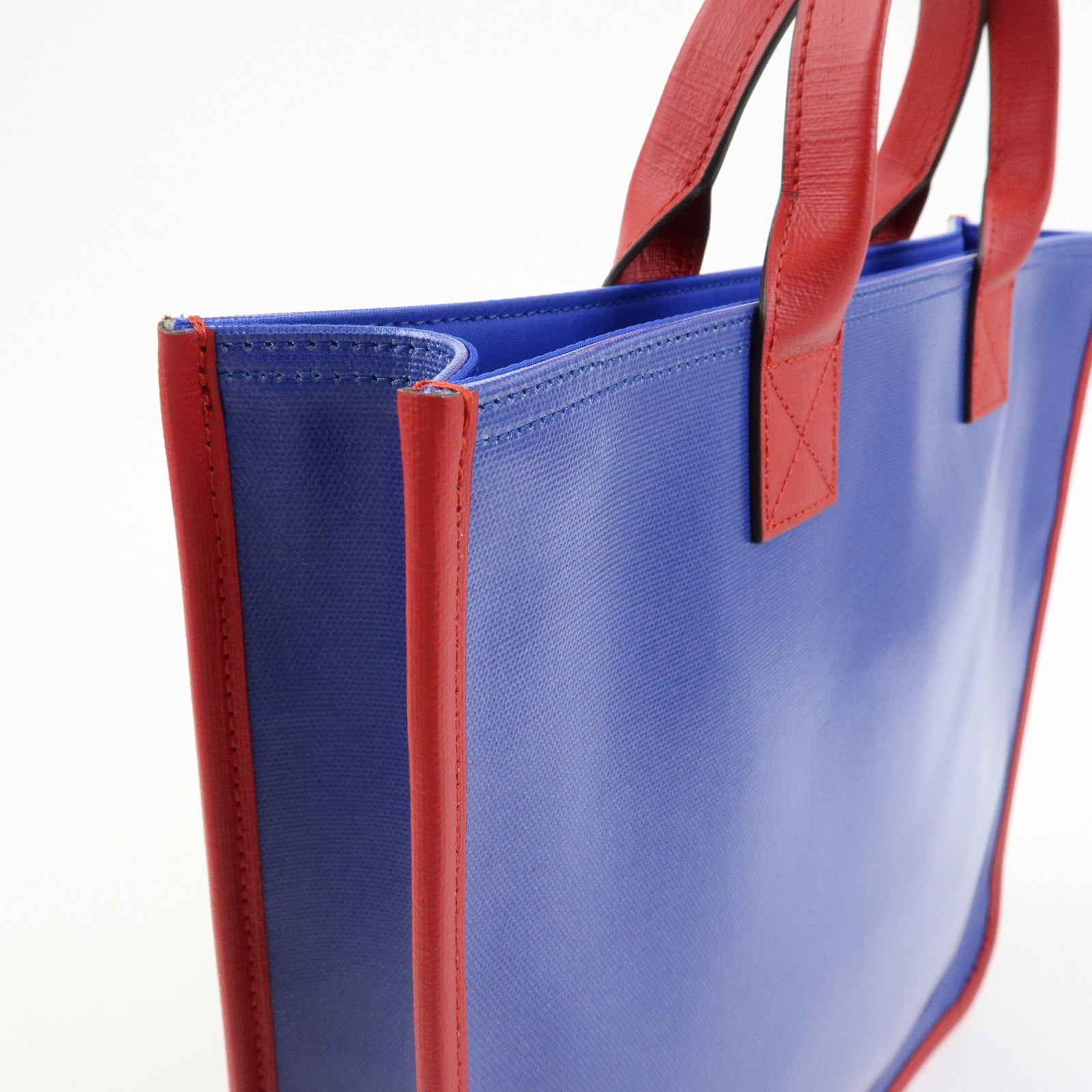 GUCCI Children's PVC Leather Tote Bag Hand Bag Blue Red 550763
