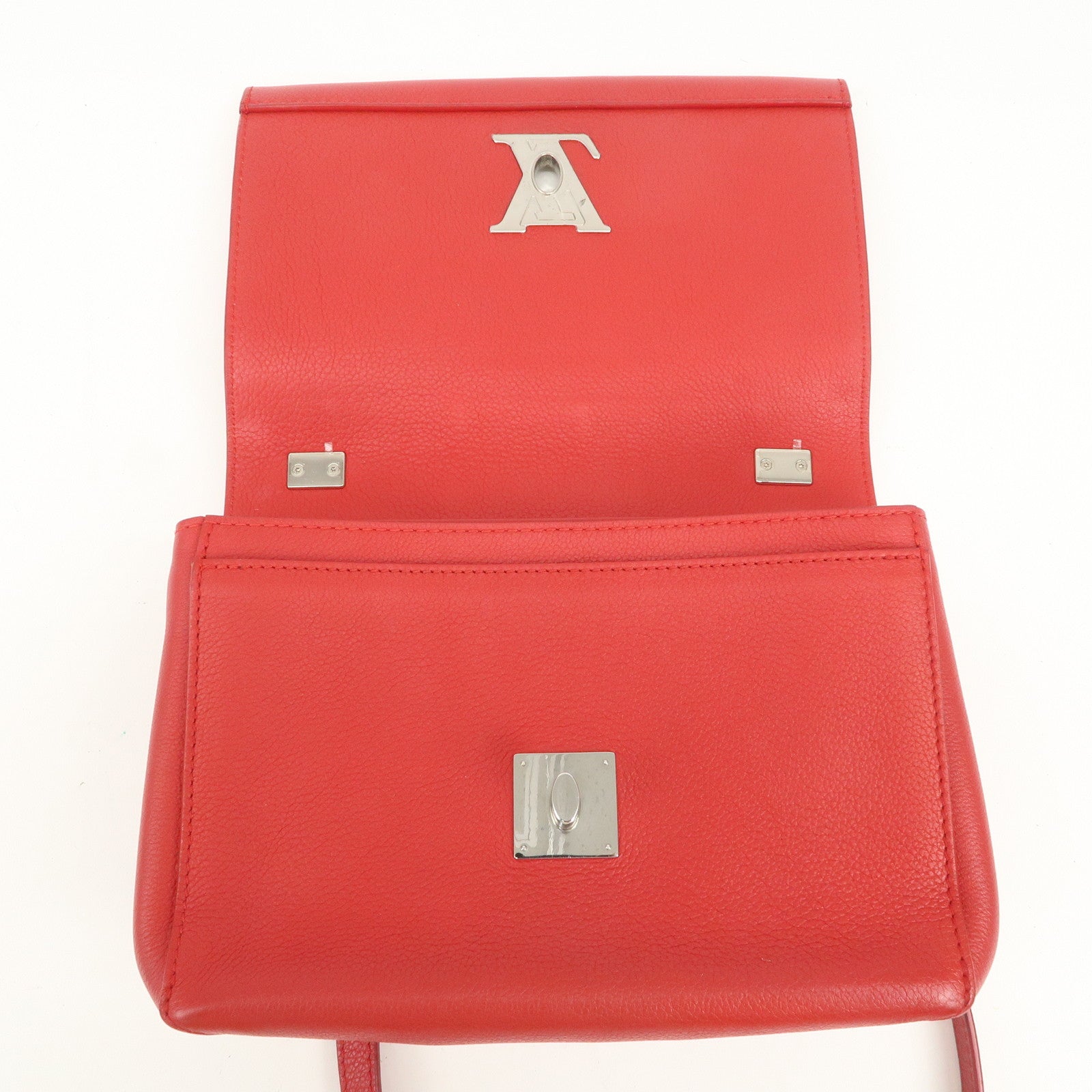 Louis Vuitton Calf Leather My Lockme BB 2Way Hand Bag Ruby M51419