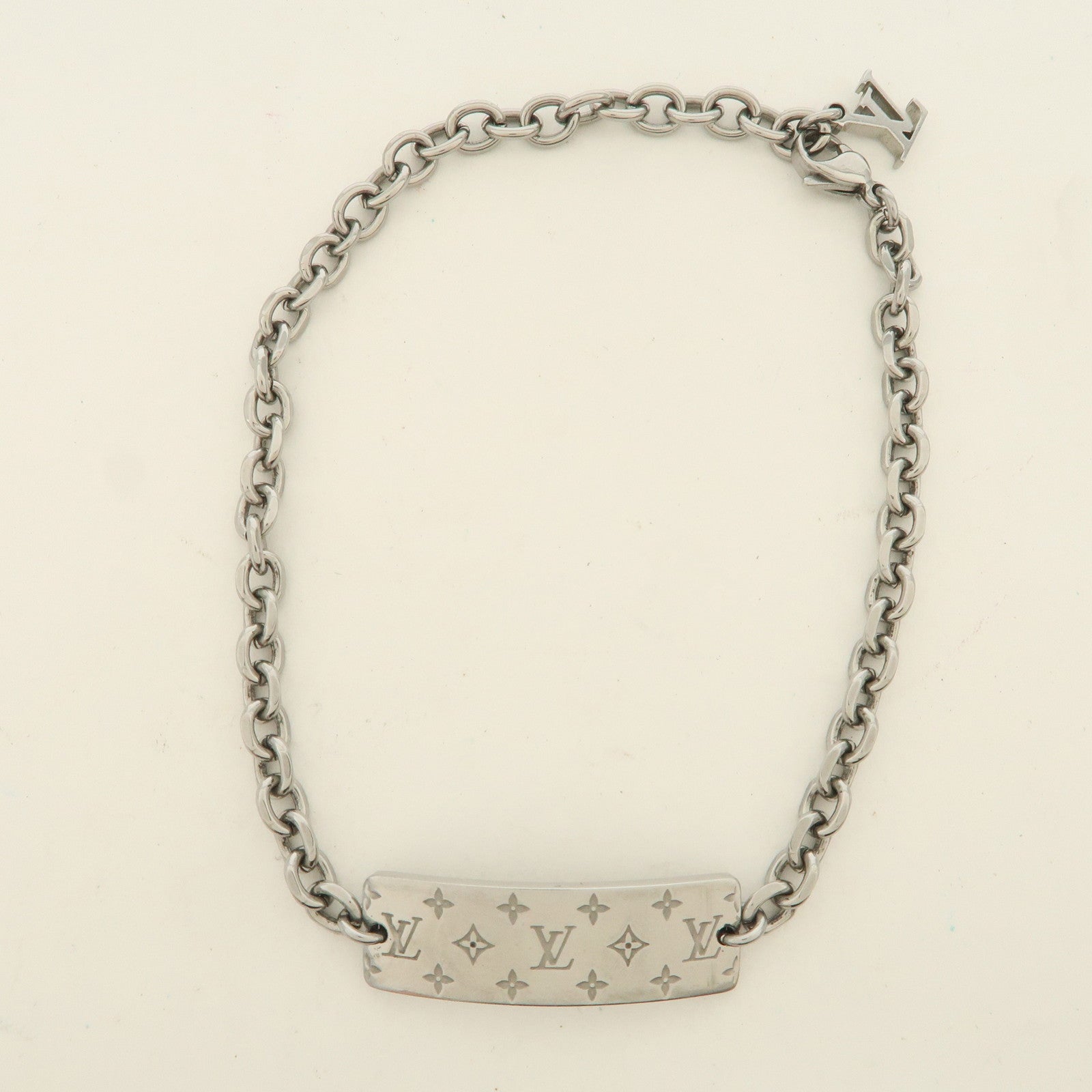 Louis Vuitton Monogram Metal Bracelet Bold Silver M00681