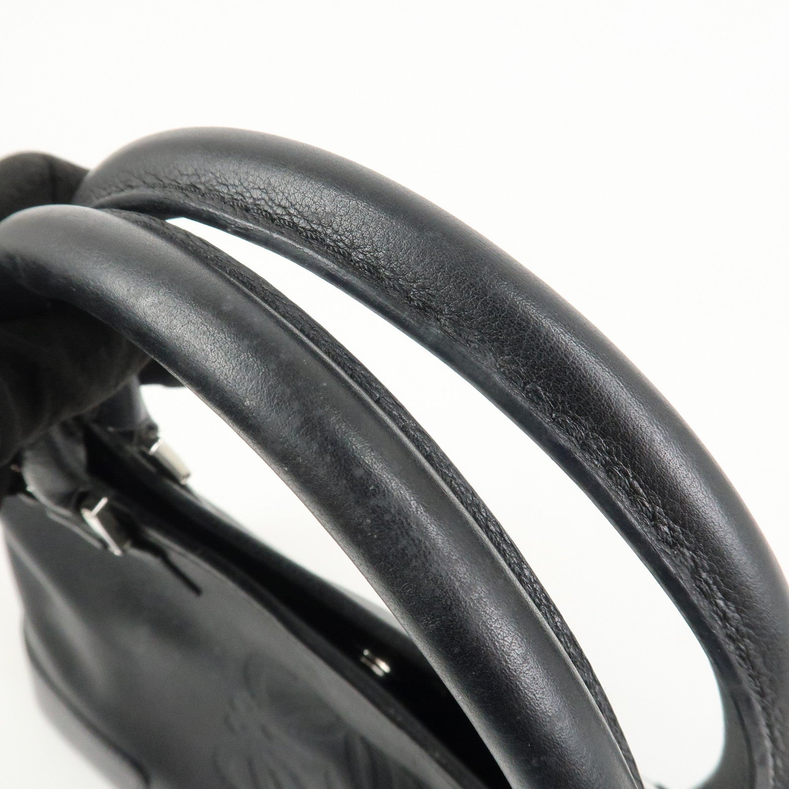 LOEWE Anagram Leather Tote Bag Hand Bag Black