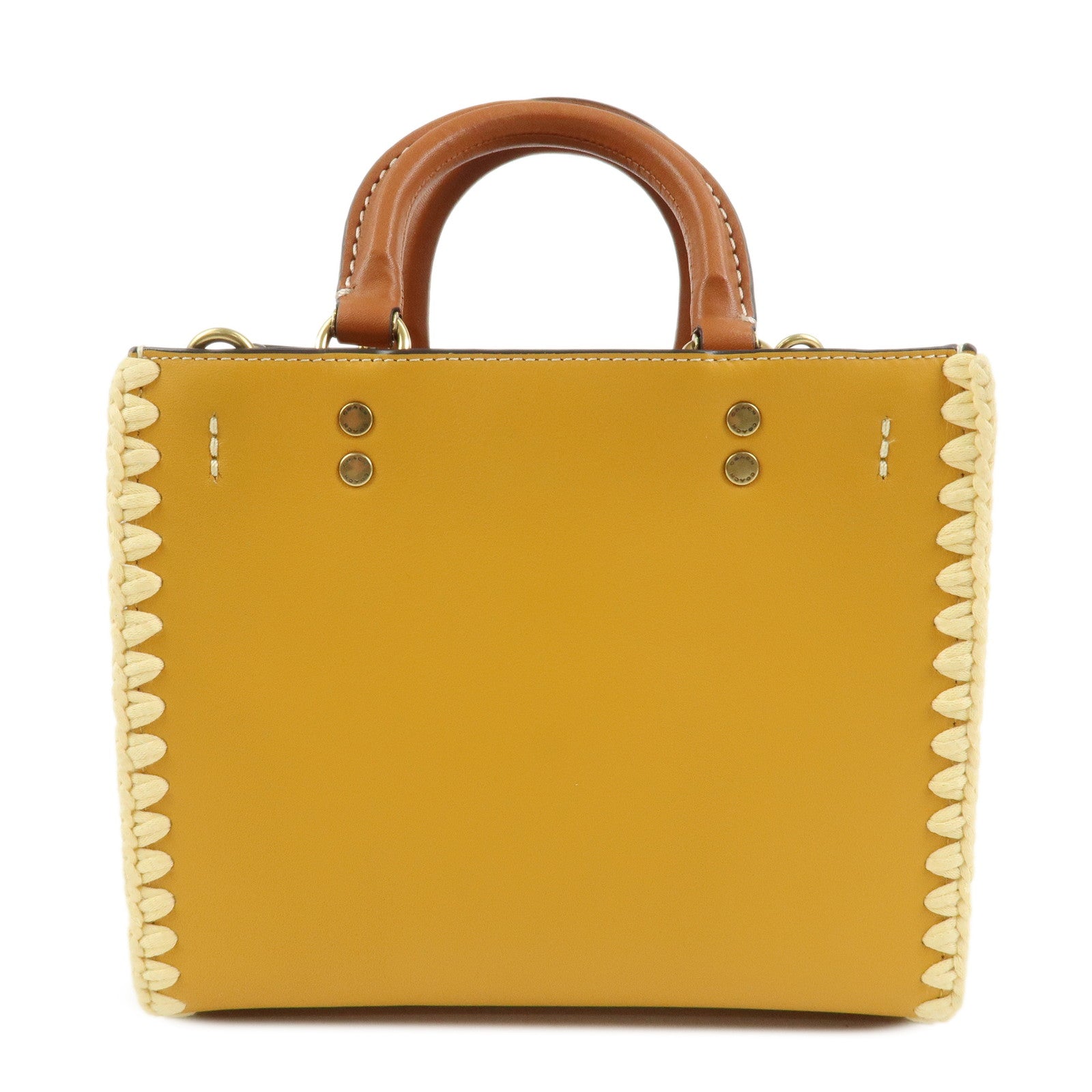 COACH Leather Rogue 2Way Bag 2023 Summer Collection Mustard Brown