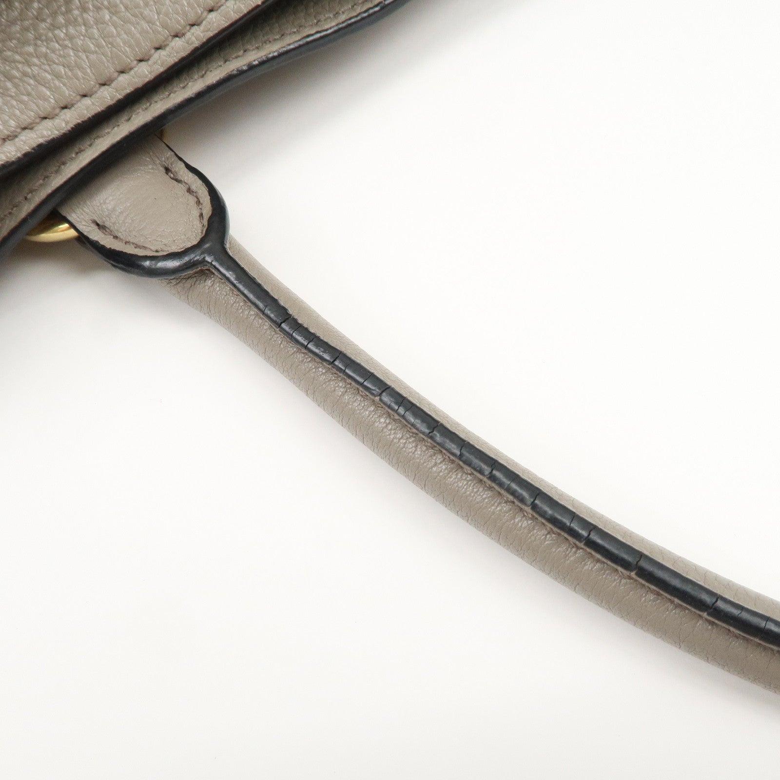 PRADA Logo Leather 2Way Bag Hand Bag Shoulder Bag Gray 1BA058