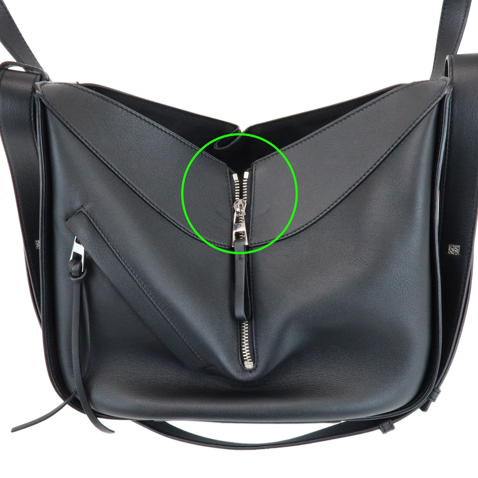 LOEWE Anagram Leather Hammock Small 2Way Shoulder Bag Black