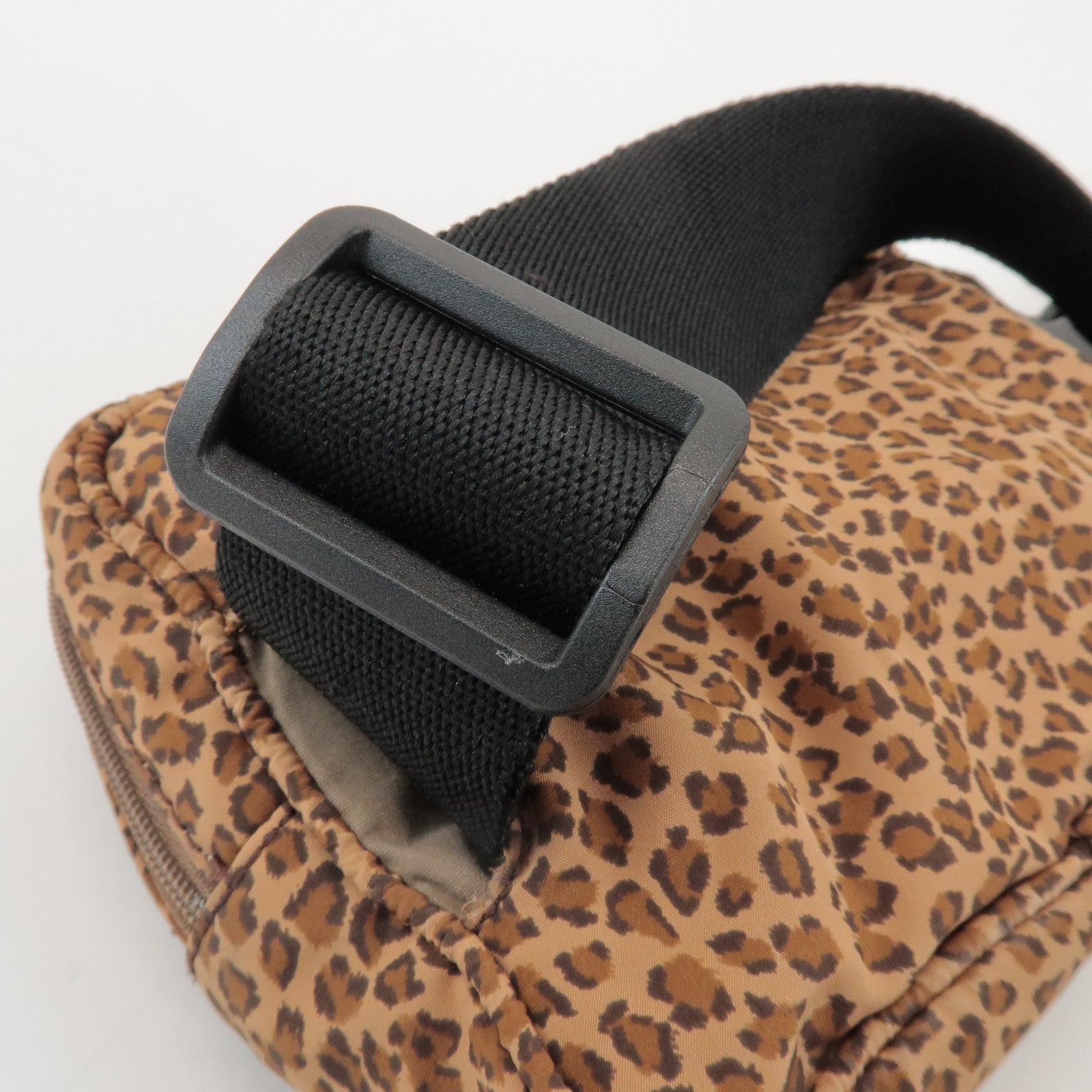 BOTTEGA VENETA Nylon Animal Print Waist Bag Brown Black 216371