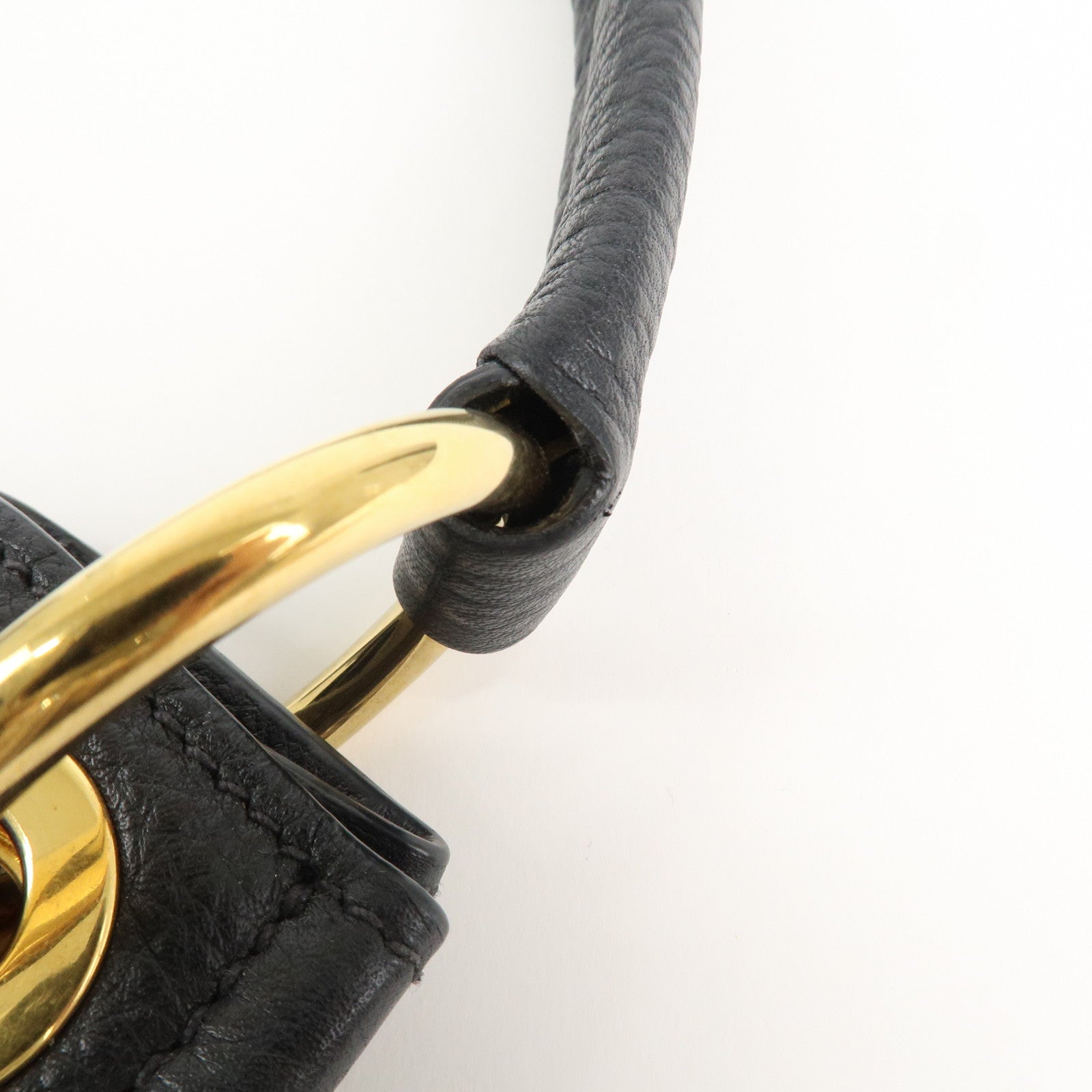 PRADA VITTELLO PHOENIX Triangle Logo Leather Shoulder Bag Black 1BC051 Used