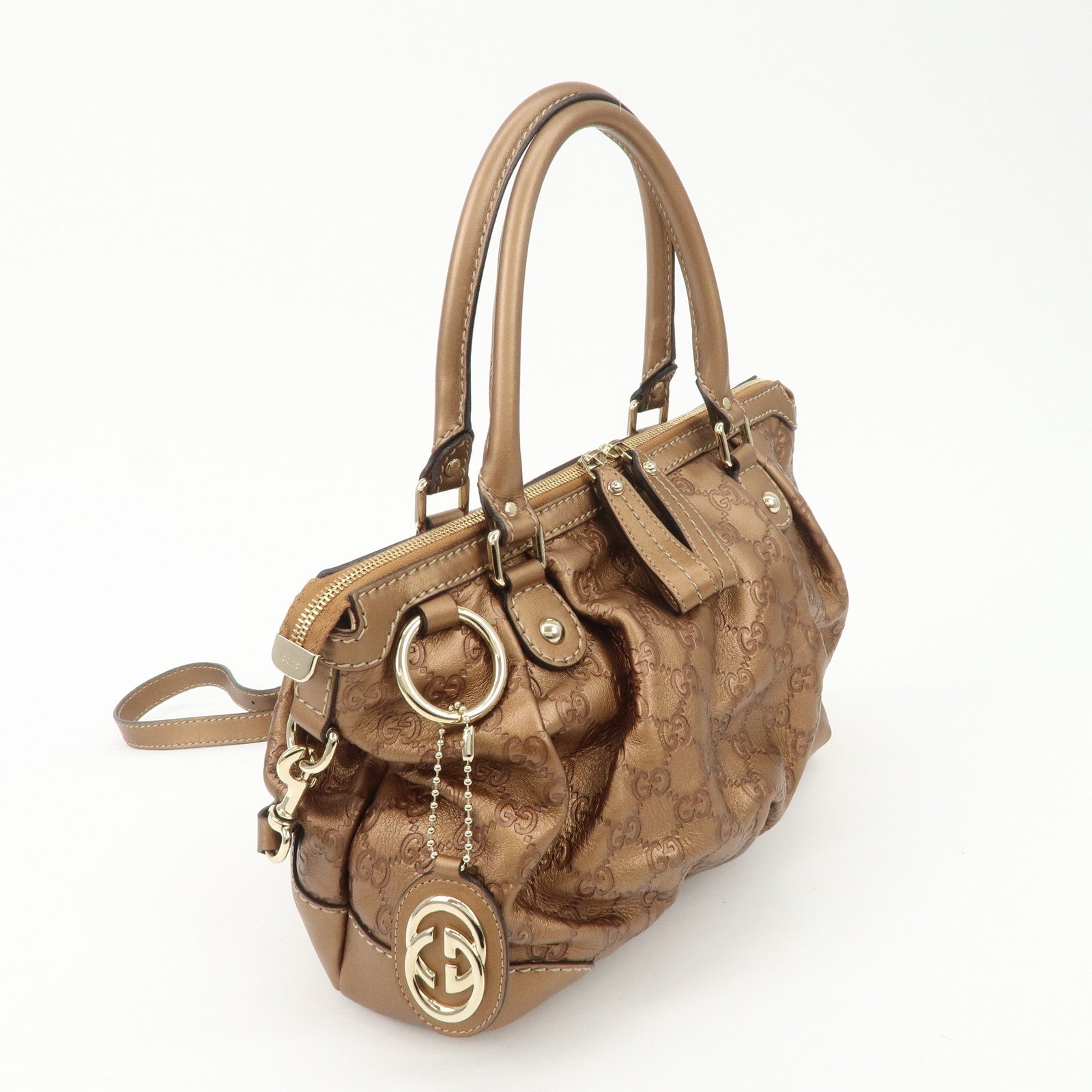 GUCCI Sukey Guccissima Leather 2Way Shoulder Bag Brown 247902