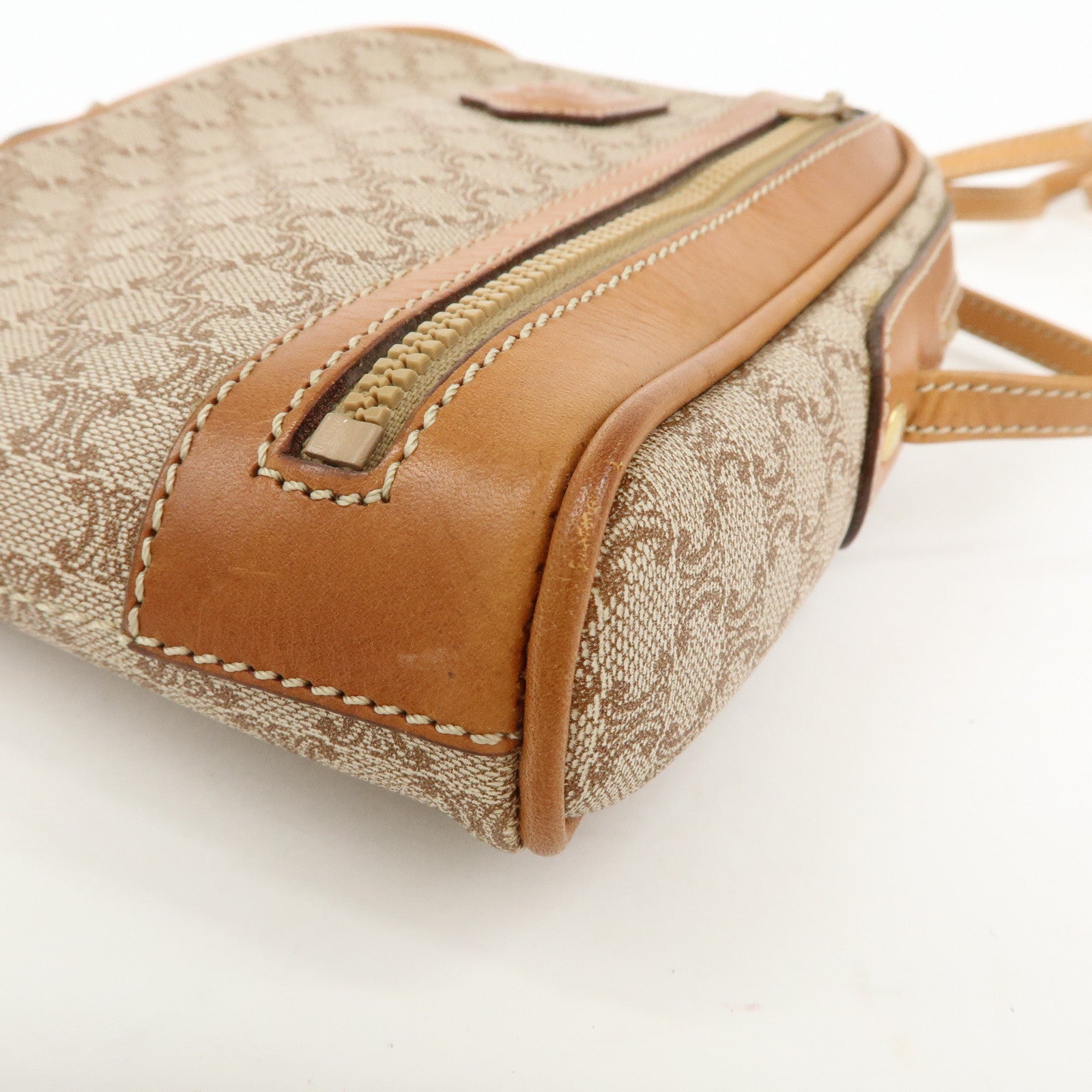 CELINE Macadam PVC Leather Mini Shoulder Crossbody Bag Beige