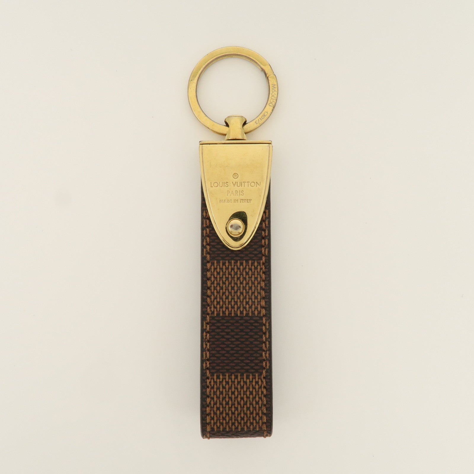 Louis Vuitton Damier Porte Cles Dragonne Key Ring Brown M65050