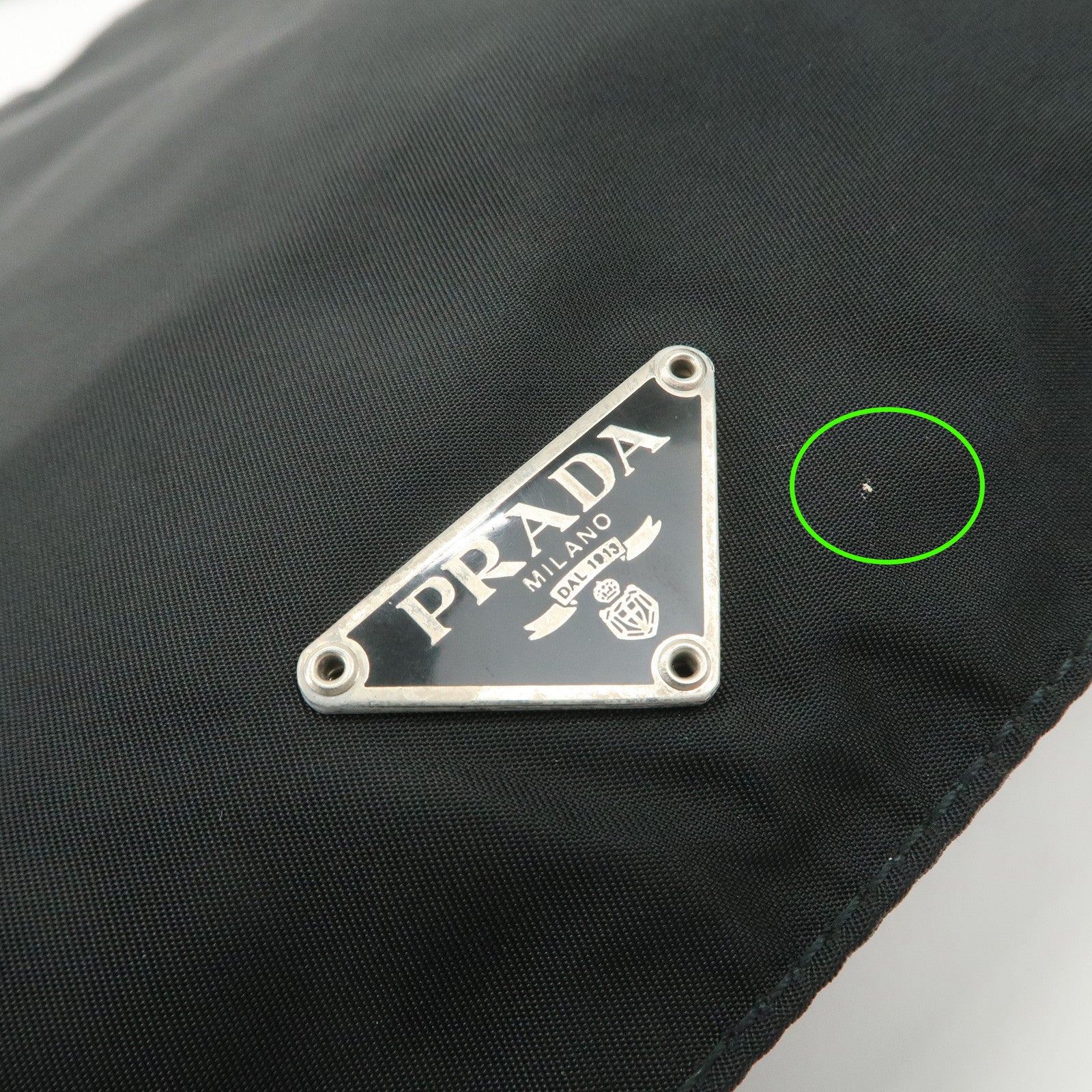 PRADA Triangle Logo Nylon Leather Shoulder Bag Crossbody Bag Black