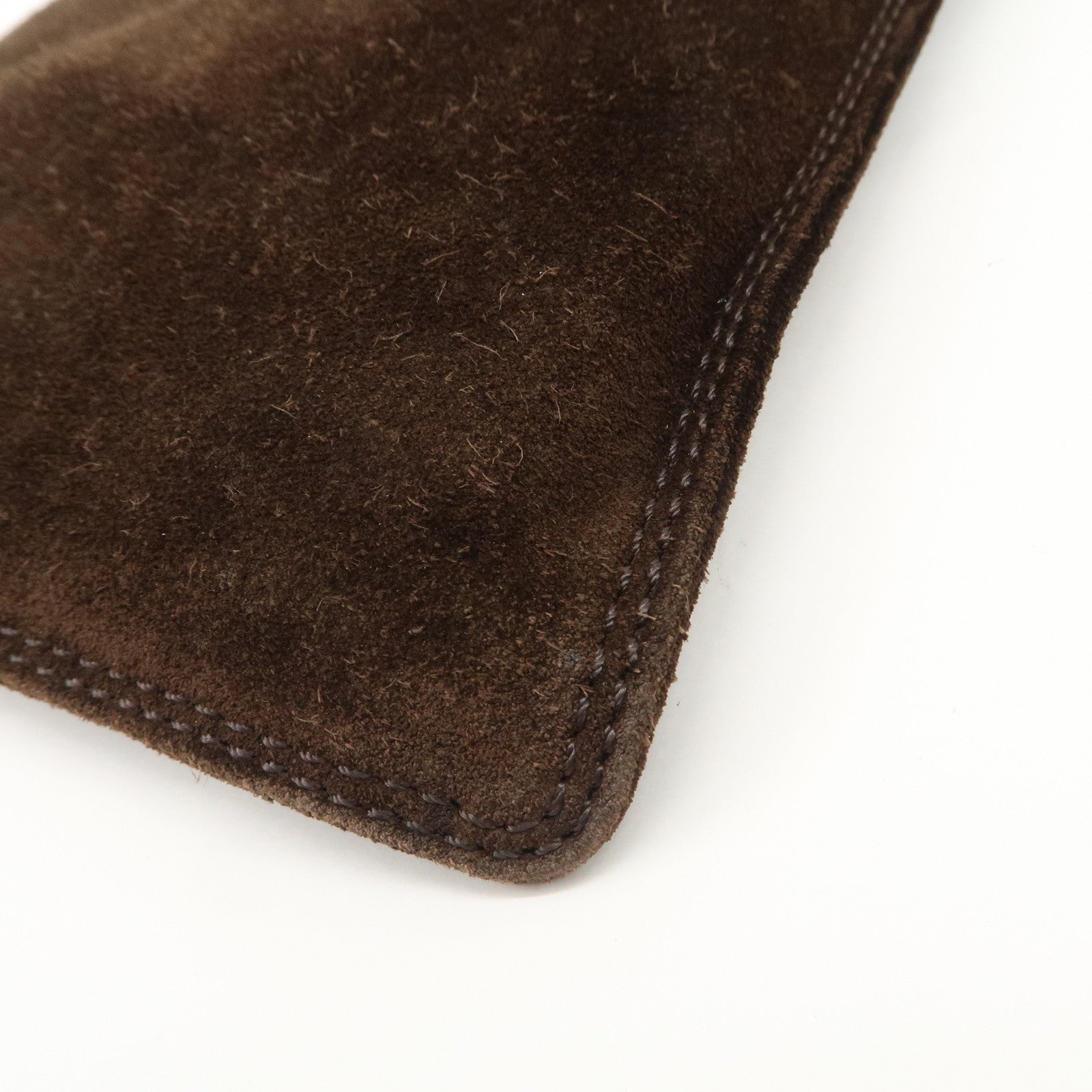 CHANEL Suede Shoulder Bag Crossbody Bag Dark Brown Used