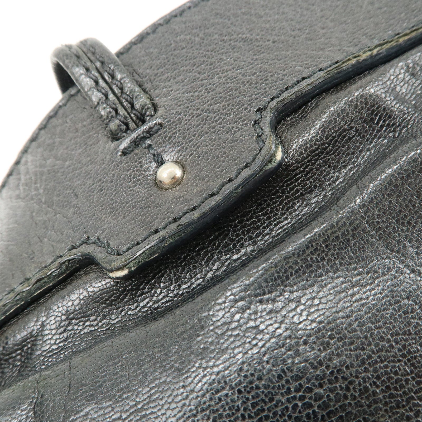 CELINE Bitter Sweet Leather Shoulder Bag Hand Bag Black Used