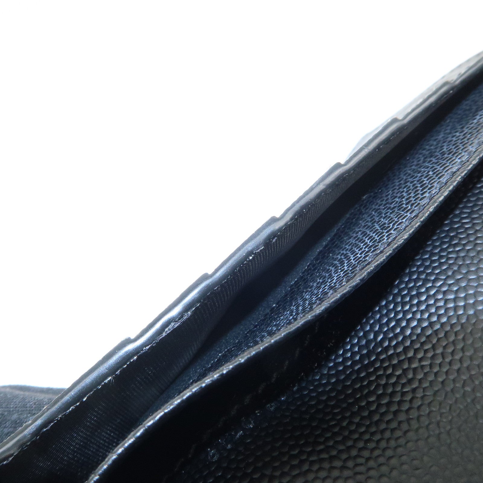 SAINT LAURENT PARIS Leather Bi-fold Long Wallet Black 396308