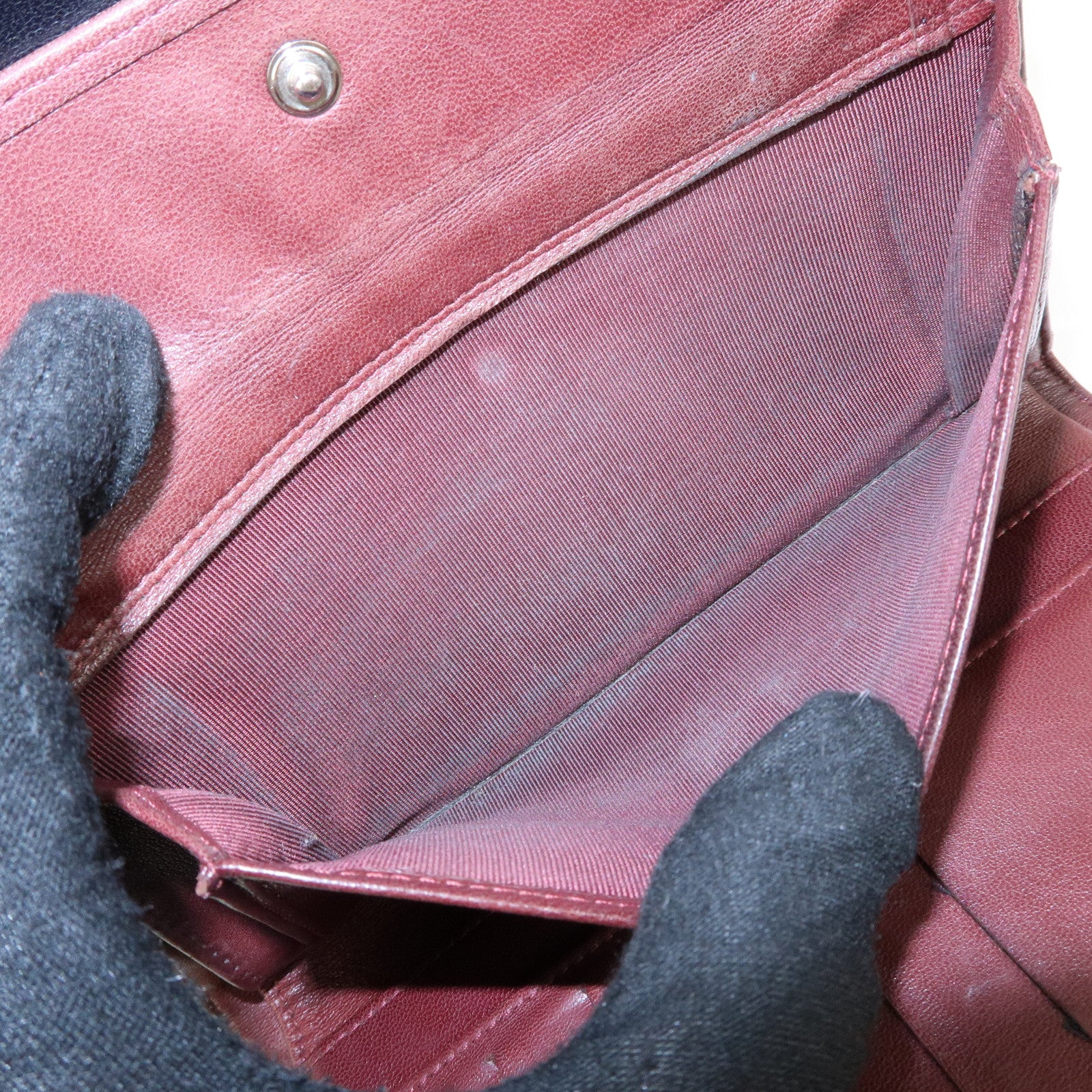 CHANEL Matelasse Lamb Skin Long Flap Wallet Black Silver A82281