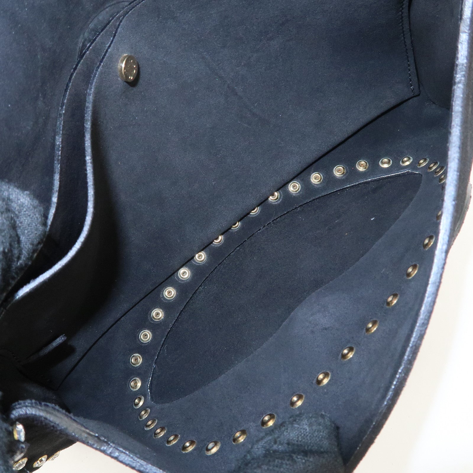 CELINE Paulbot Suede Shoulder Bag Hand Bag Black Used