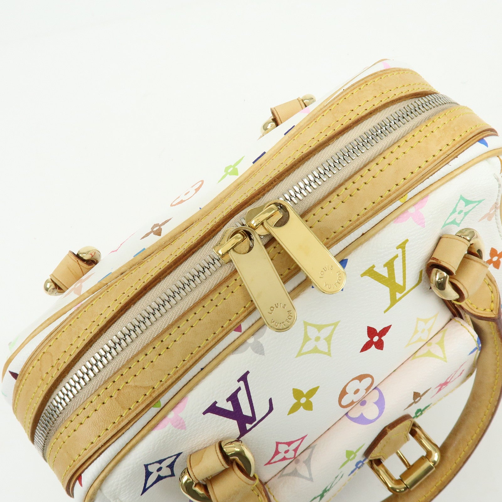Louis Vuitton Monogram Priscilla Hand Bag Multicolor Blanc M40096