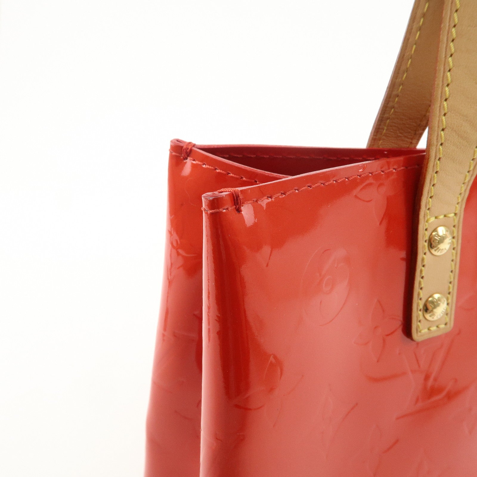Louis Vuitton Monogram Vernis Lead PM Hand Bag Rouge M91088