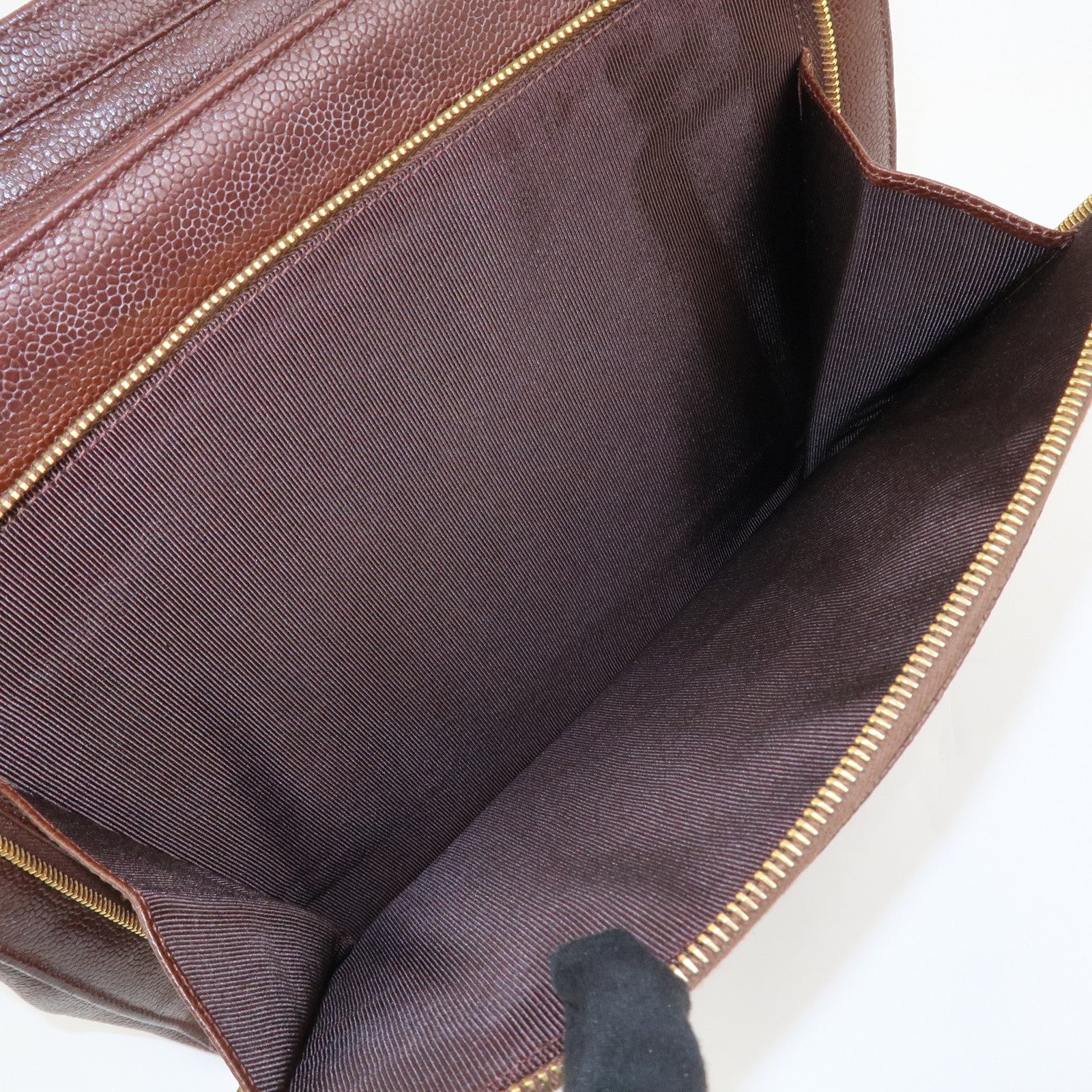 CHANEL COCO Mark Caviarskin Tote Bag Shoulder Bag Brown