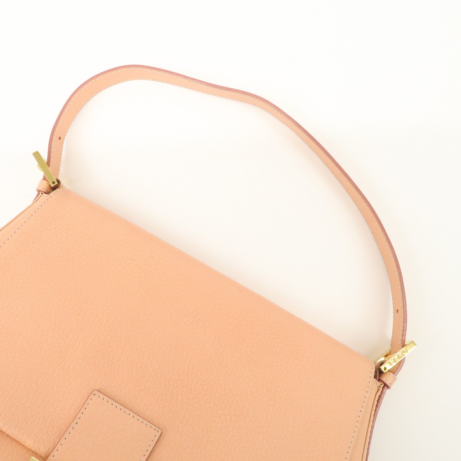 FENDI Mamma Baguette Leather Hand Bag Shoulder Bag Pink 26325