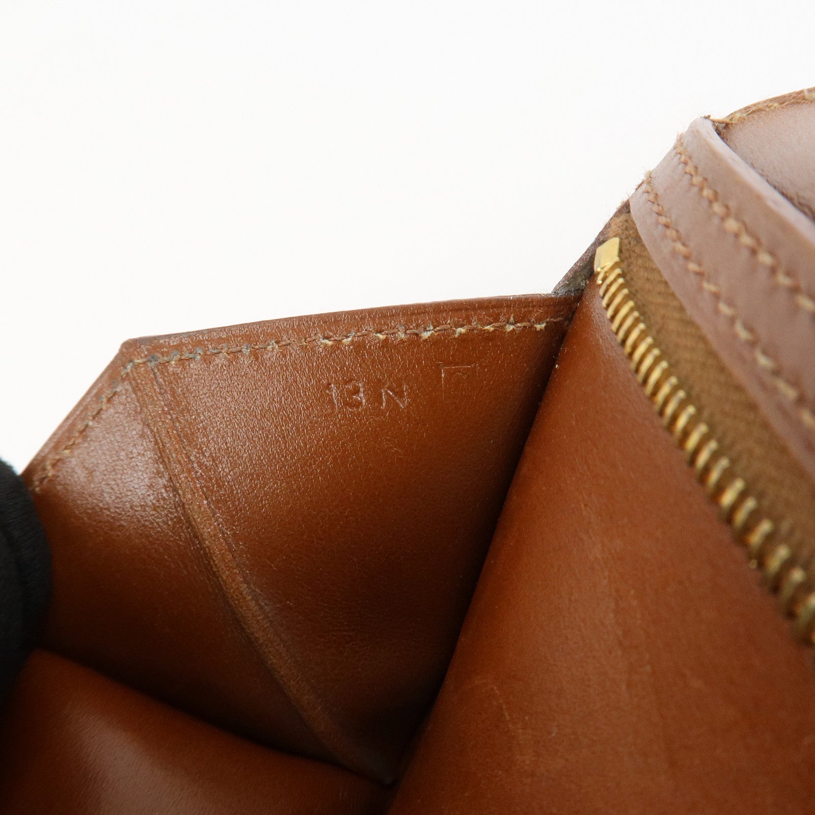 HERMES Bearn Classic Box Calf □O Stamped Bi-Fold Long Wallet Brown