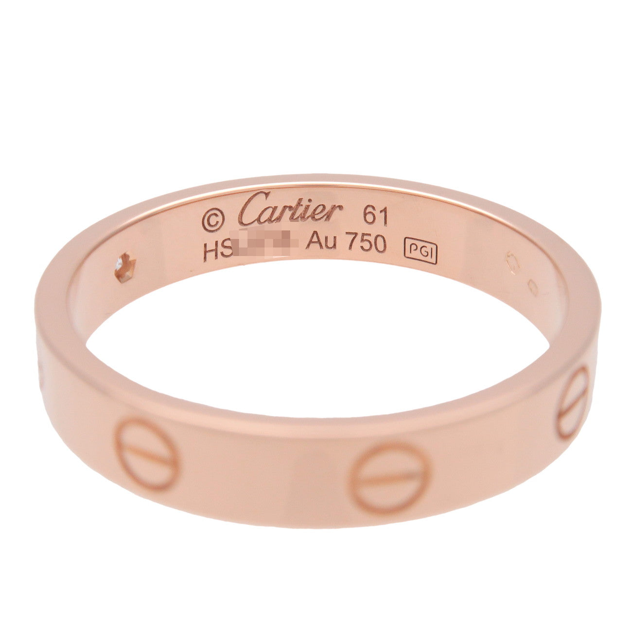 Cartier Mini Love 1P Diamond Ring K18 750PG Rose Gold #61 US9.5