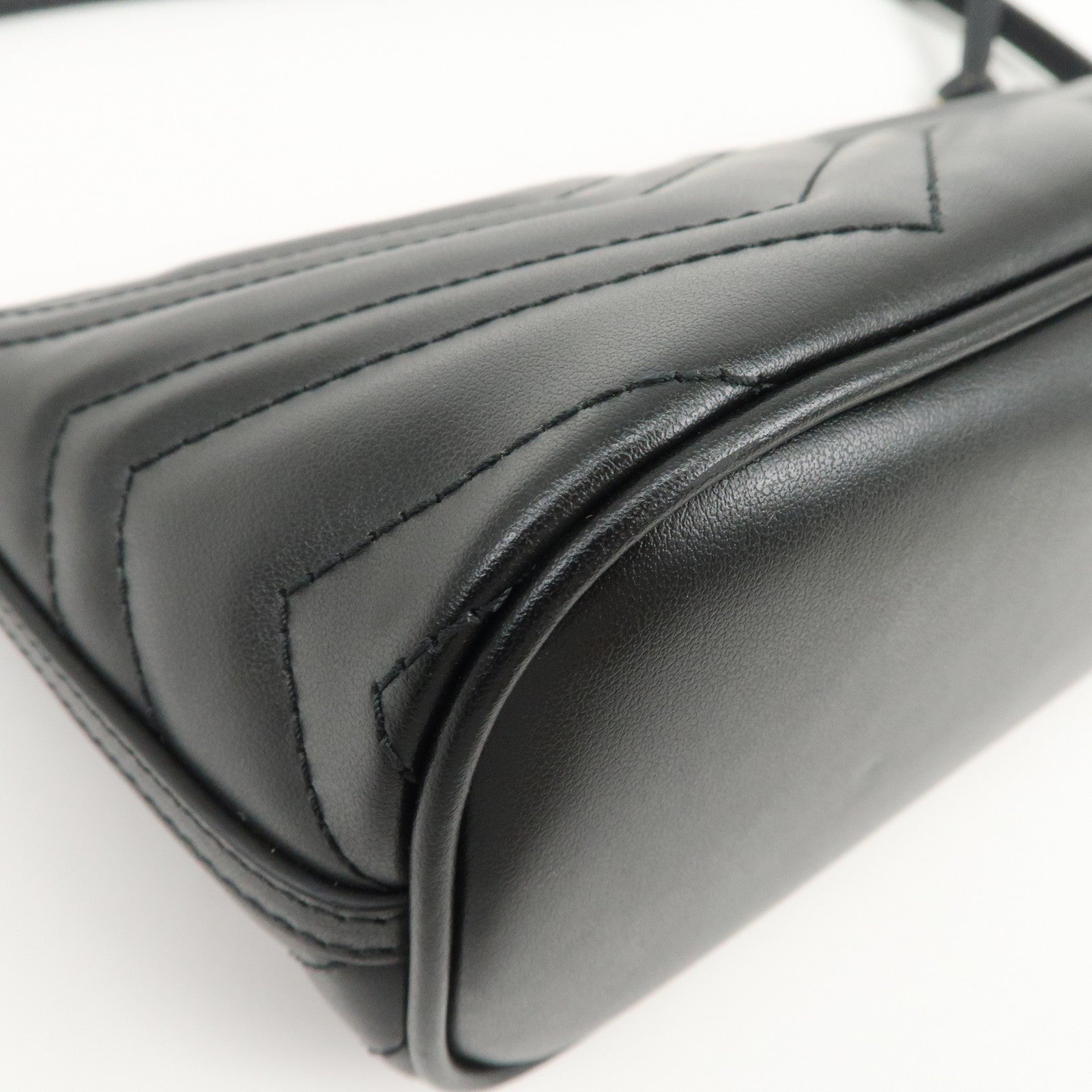 GUCCI Boat Bag GG Marmont Leather Shoulder Bag Hand Bag 739166