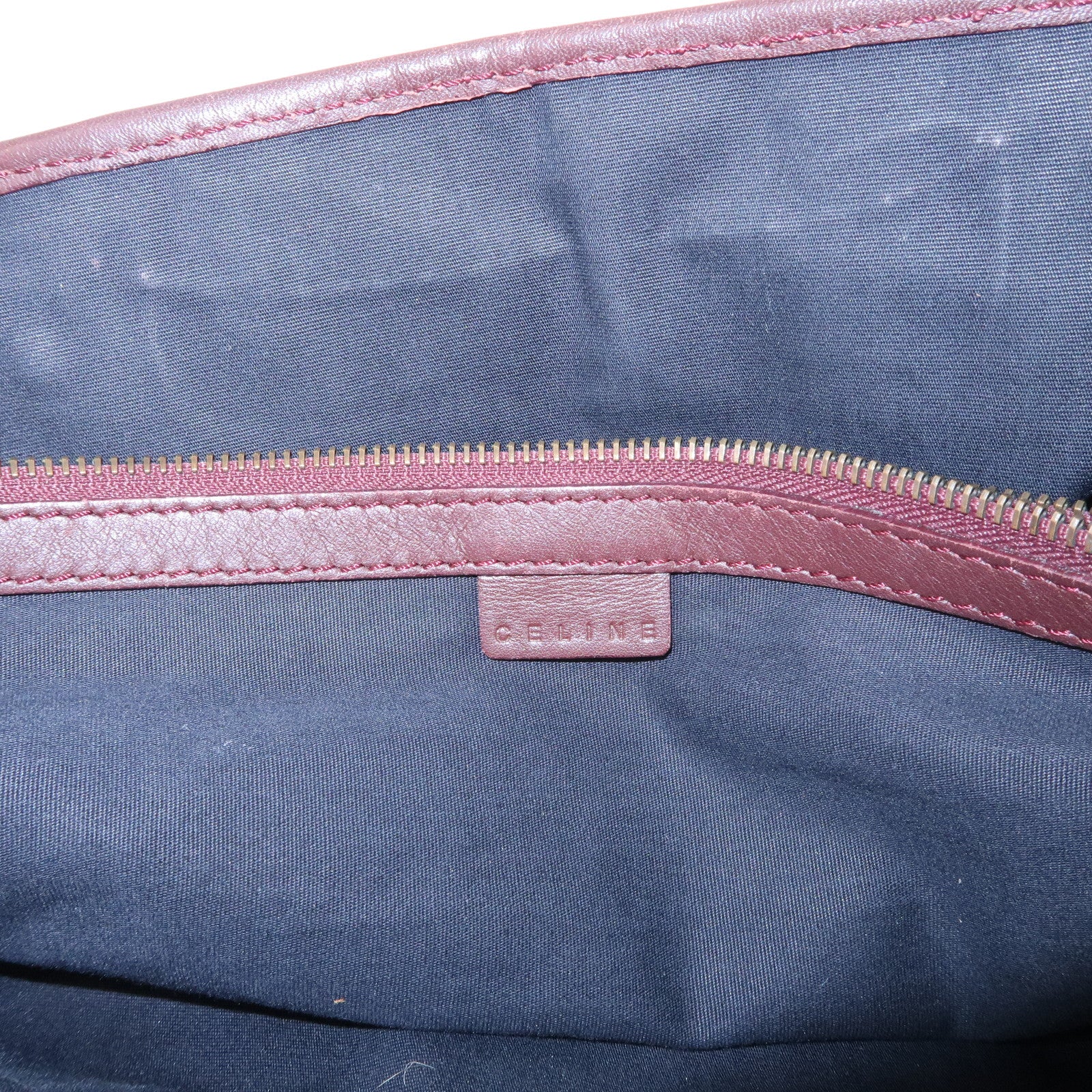 CELINE C Macadam Suede Leather Boogie Bag Bordeaux Black