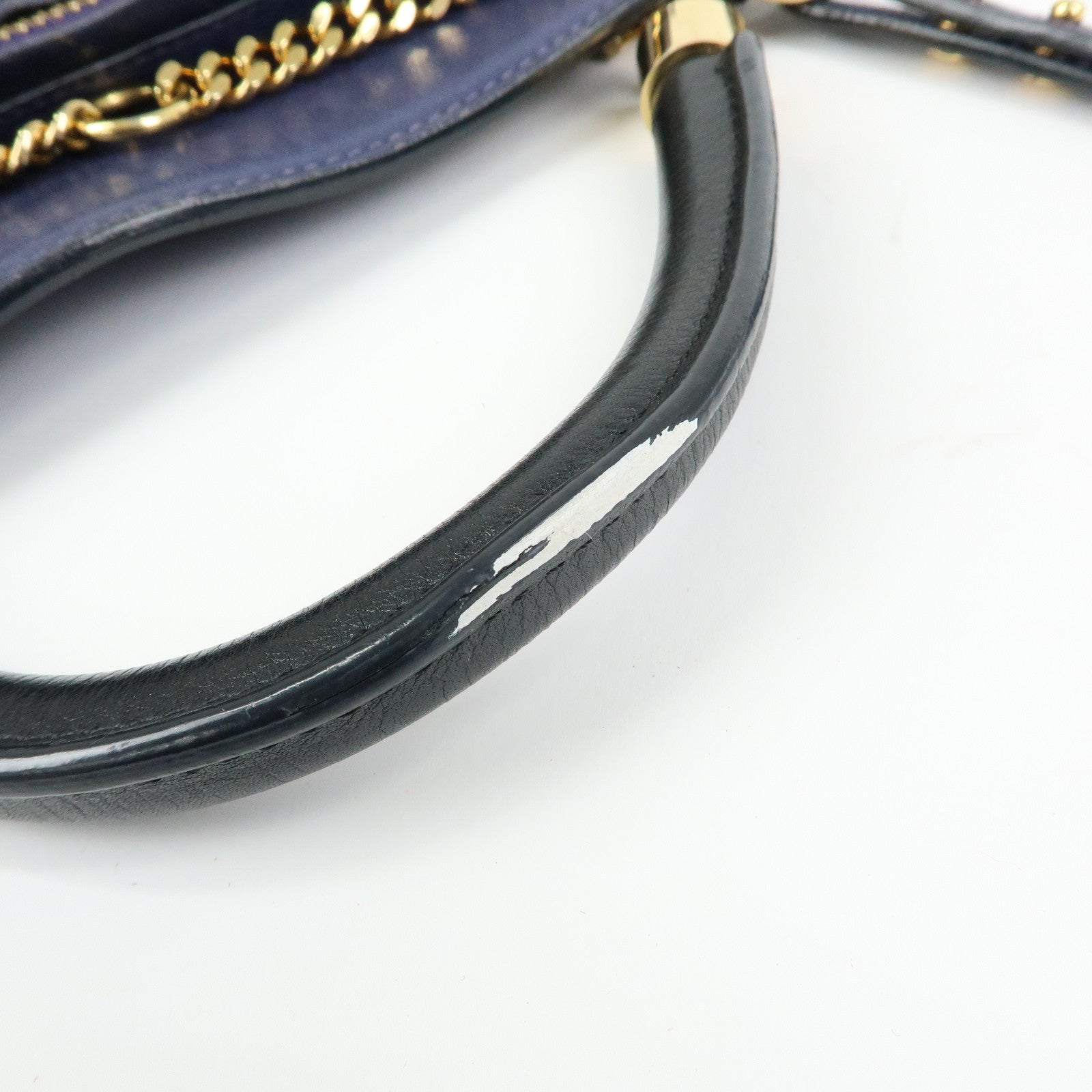 Chloe Goldie Leather Suede 2Way Hand Bag Shoulder Bag Navy