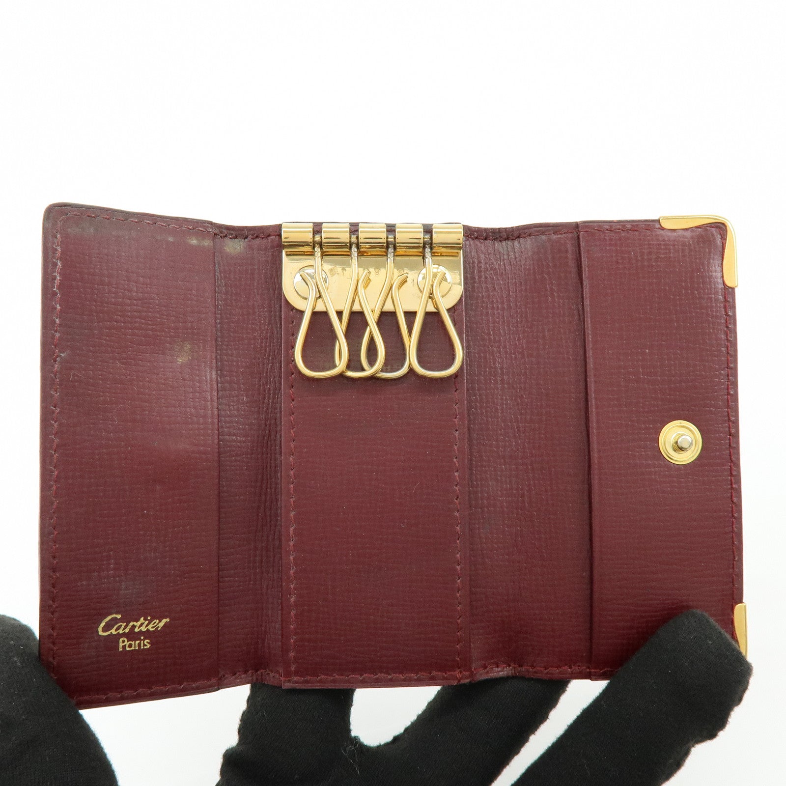 Cartier Must de Cartier Set of 3 Calf Skin Wallet 4 Ring Key Case
