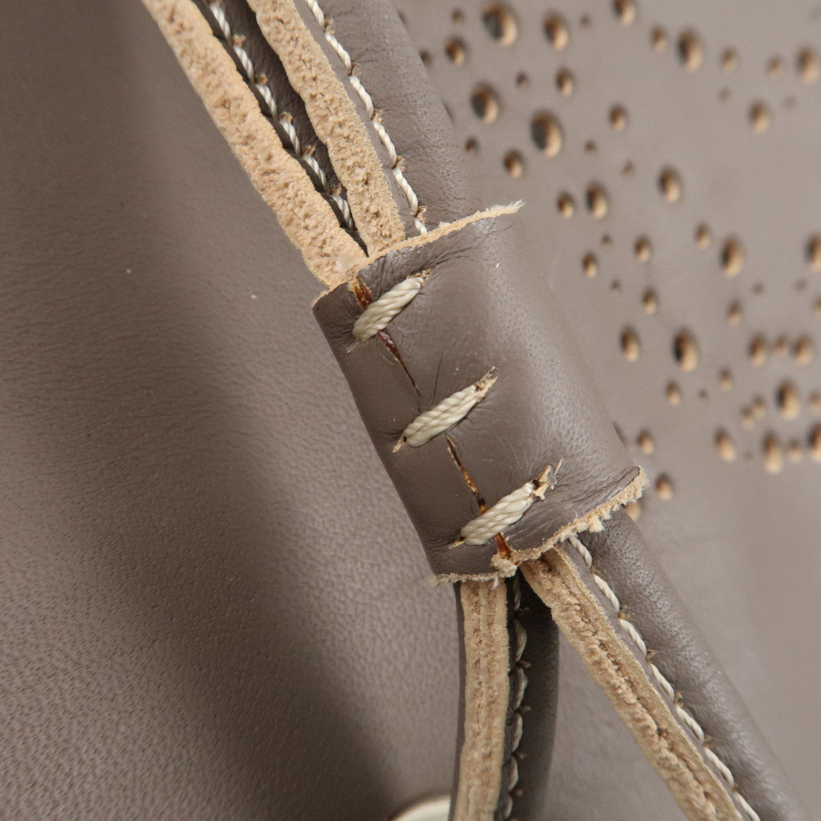 LOEWE Anagram Leather Shopper Tote Bag Shoulder Bag Brown