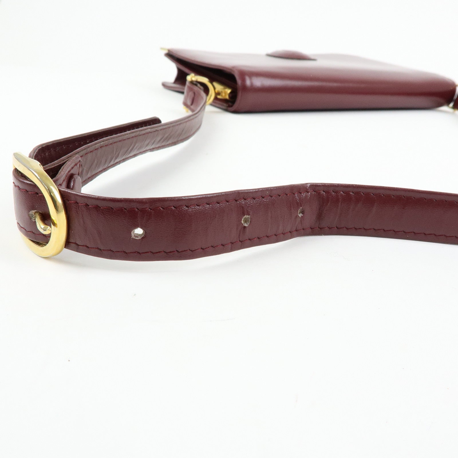 Cartier Must de Cartier Leather Shoulder Bag Crossbody Bag Bordeaux