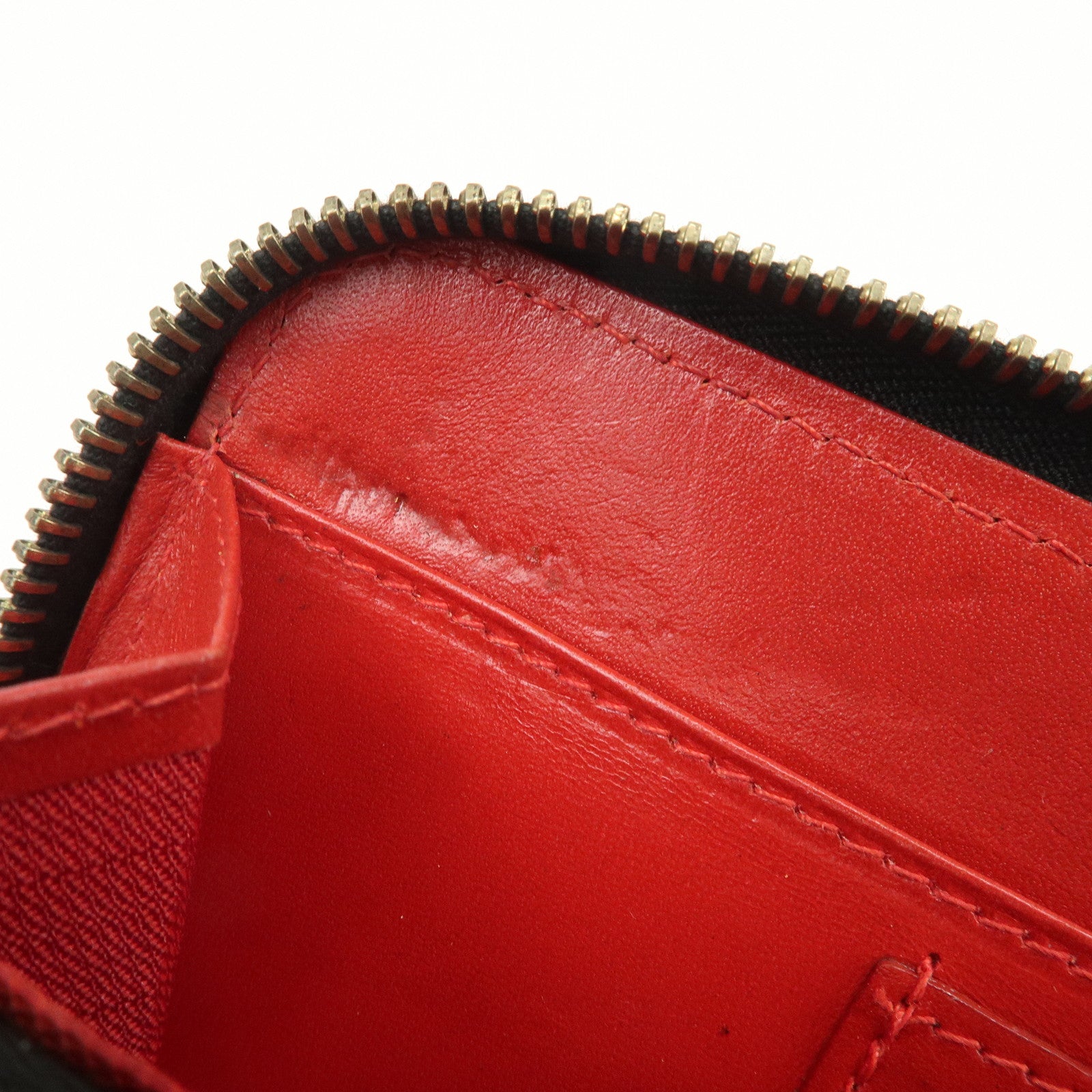 FENDI Logo Canvas Leather Hand Bag Leopard Red 26347