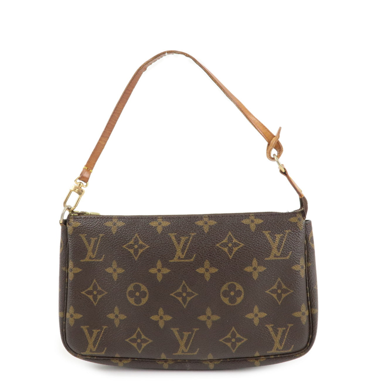 Louis Vuitton Monogram Pochette Accessoires Hand Bag Brown M51980 Used