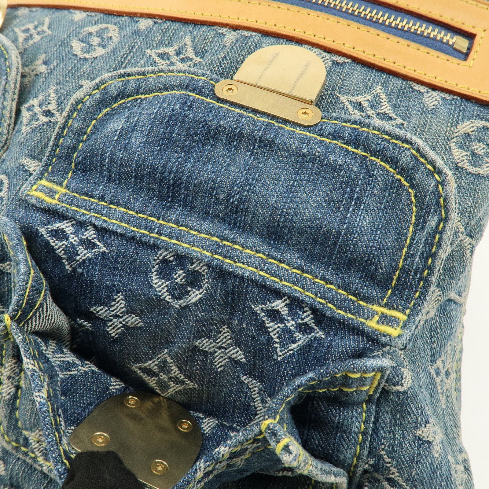 Louis Vuitton Monogram Denim Baggy GM Shoulder Bag Blue M95048