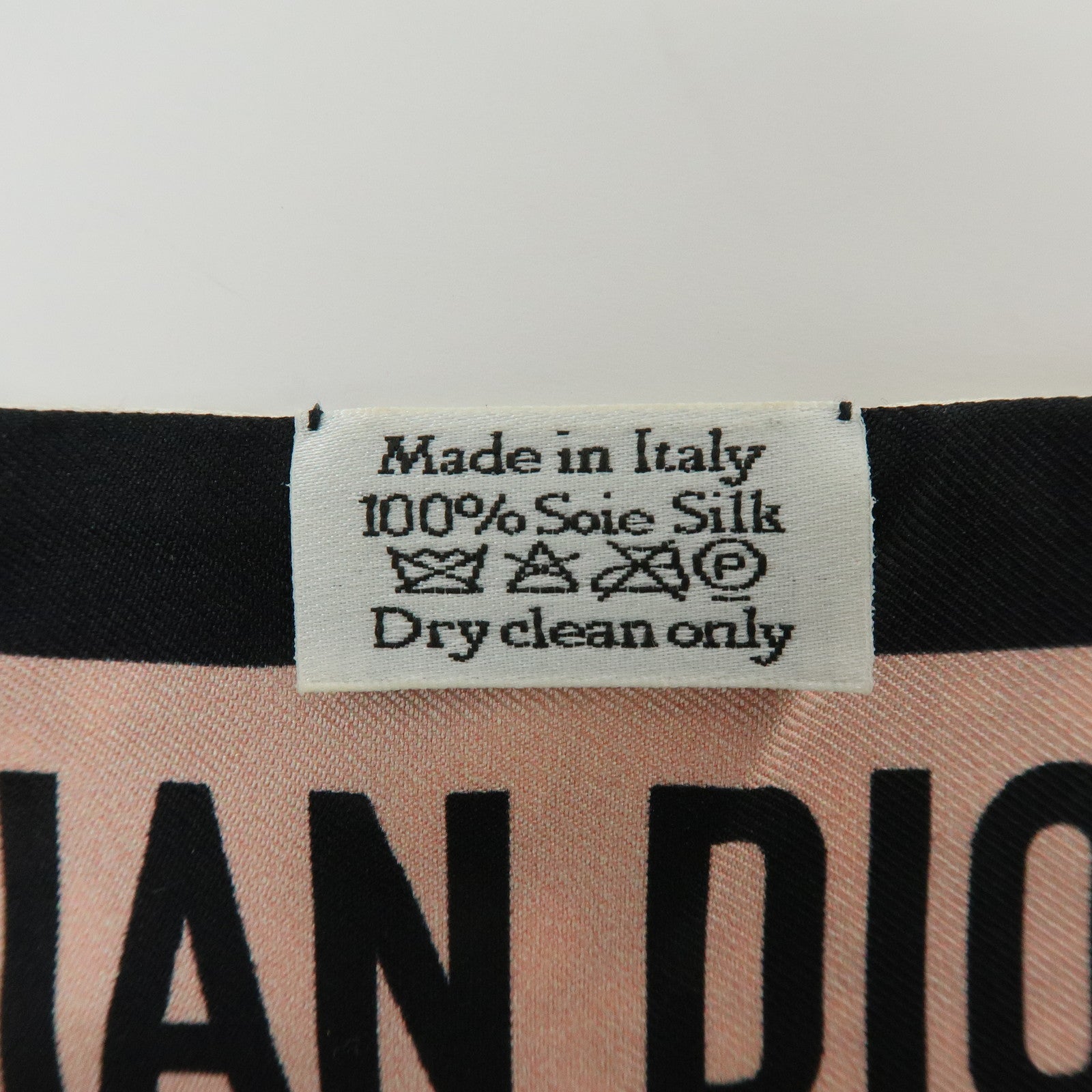 Christian Dior Mitzah Flower Motif Silk 100% Scarf Ivory Pink Black