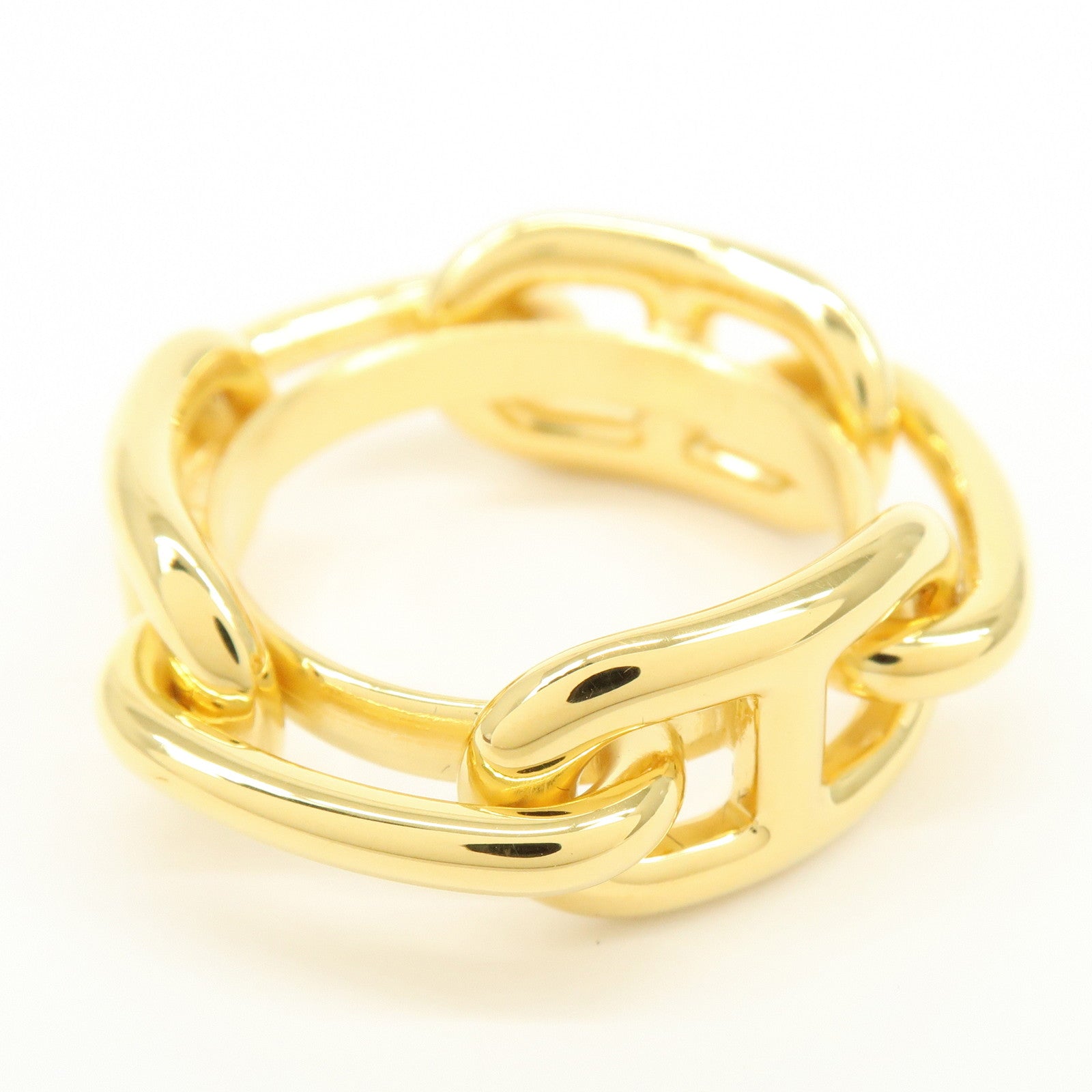 HERMES Scarf Ring 90 Legato Chaine d'Ancre Enchainee Gold