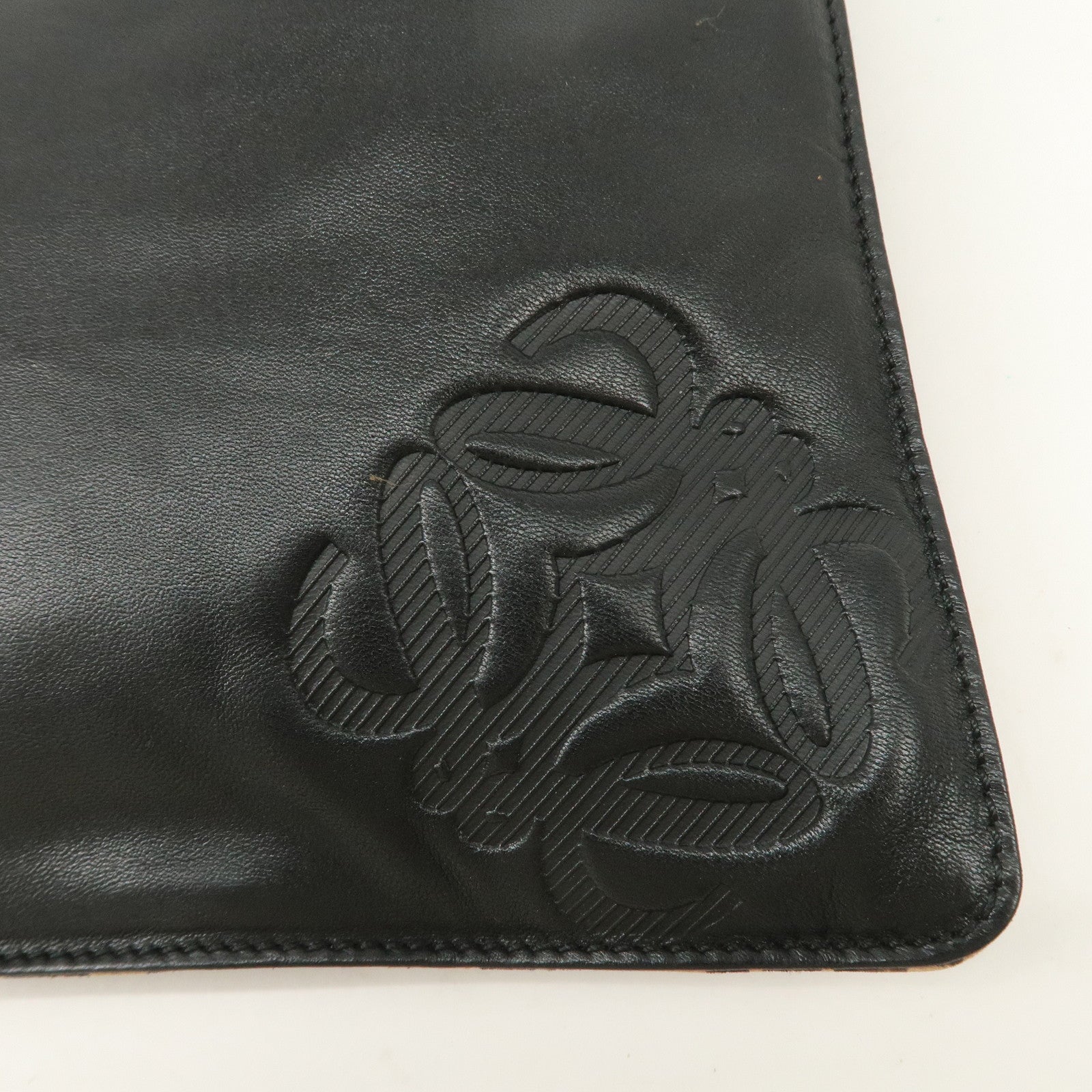 LOEWE Leather Tote Bag Hand Bag Leopard Brown Black Gold HDW Used