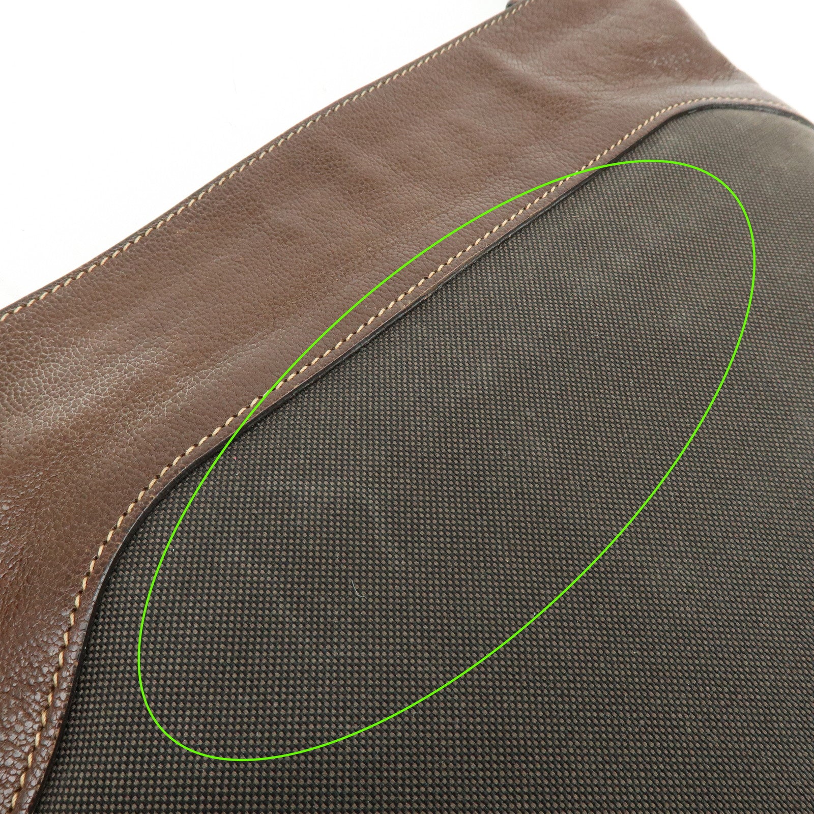 PRADA Logo Jacquard Leather Shoulder Bag Crossbody Bag Brown