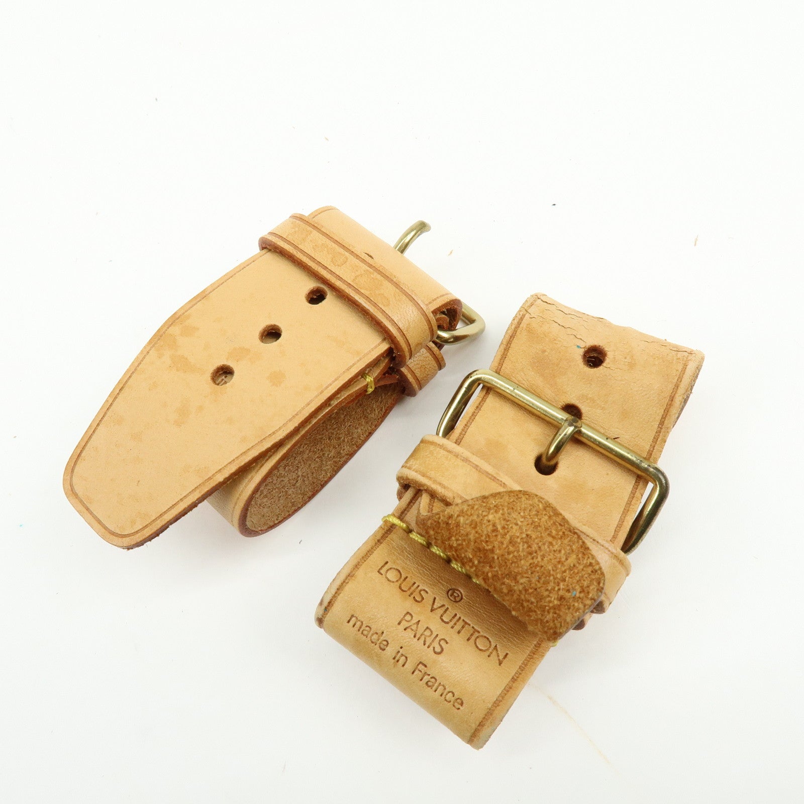 Louis Vuitton Set of 10 Leather Name Tag & Poignet Natural