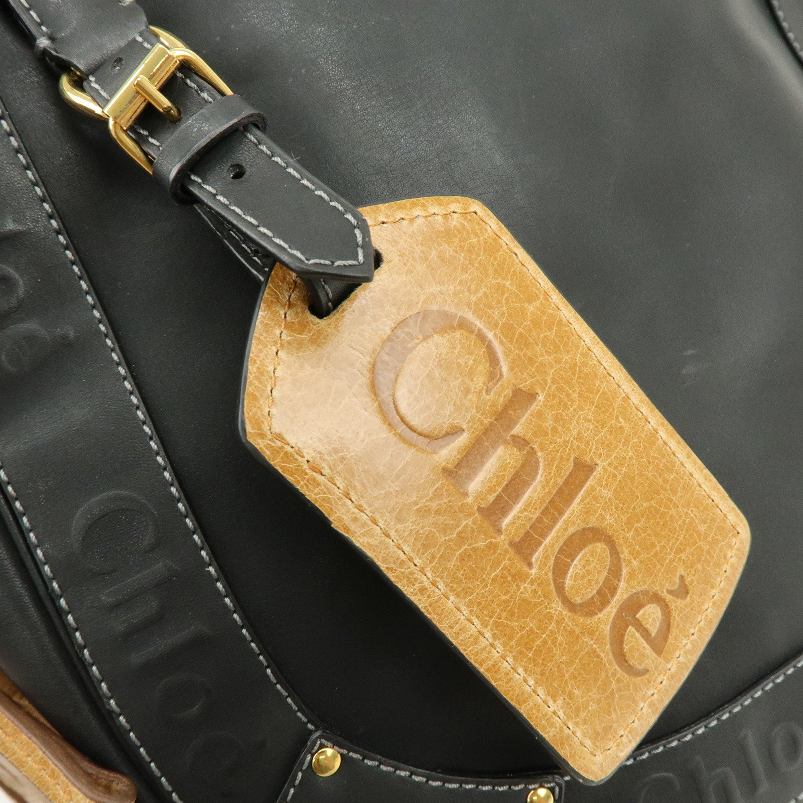 Chloe Eden Leather Tassel Shoulder Bag Crossbody Bag Black