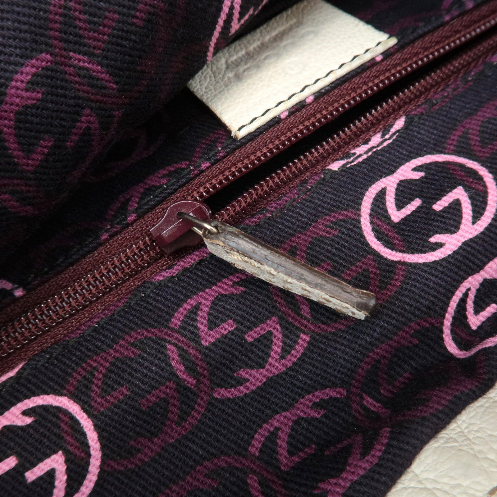 GUCCI Sherry Princy Leather Shoulder Bag White 162882 Used