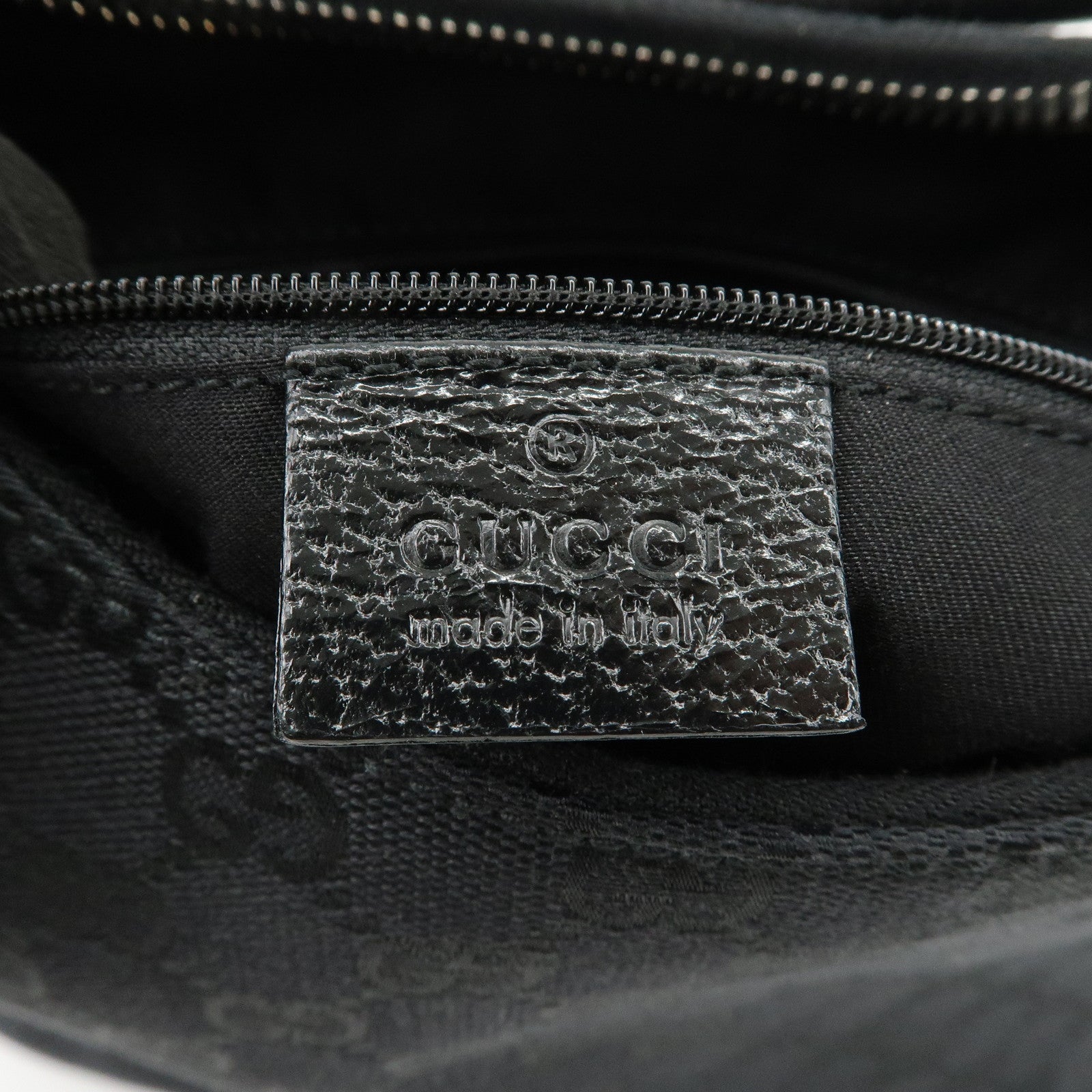 GUCCI GG Canvas Leather Shoulder Bag Hand Bag Black 115003