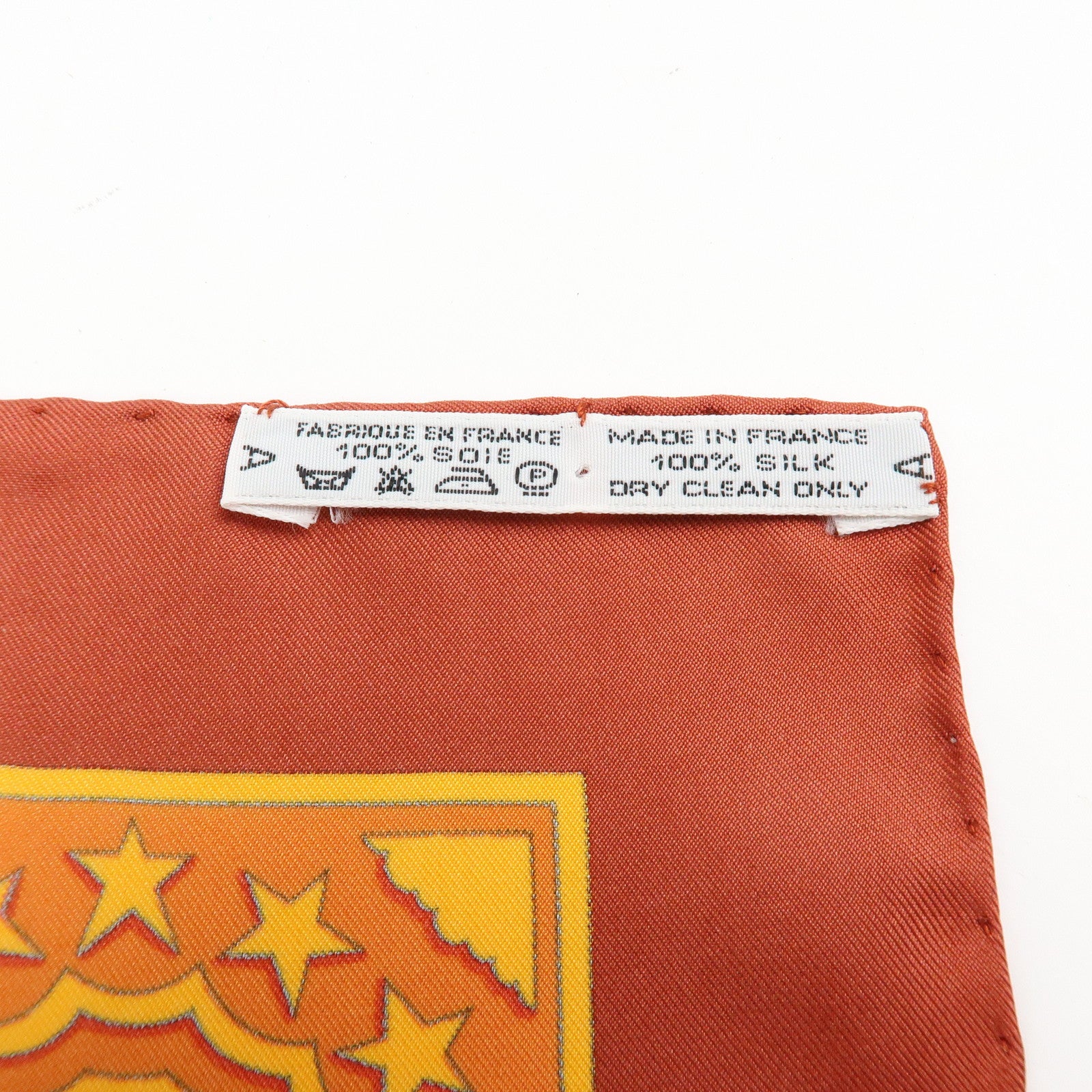 HERMES Carre 90 Silk 100% Scarf EARLY AMERICA Orange Brown