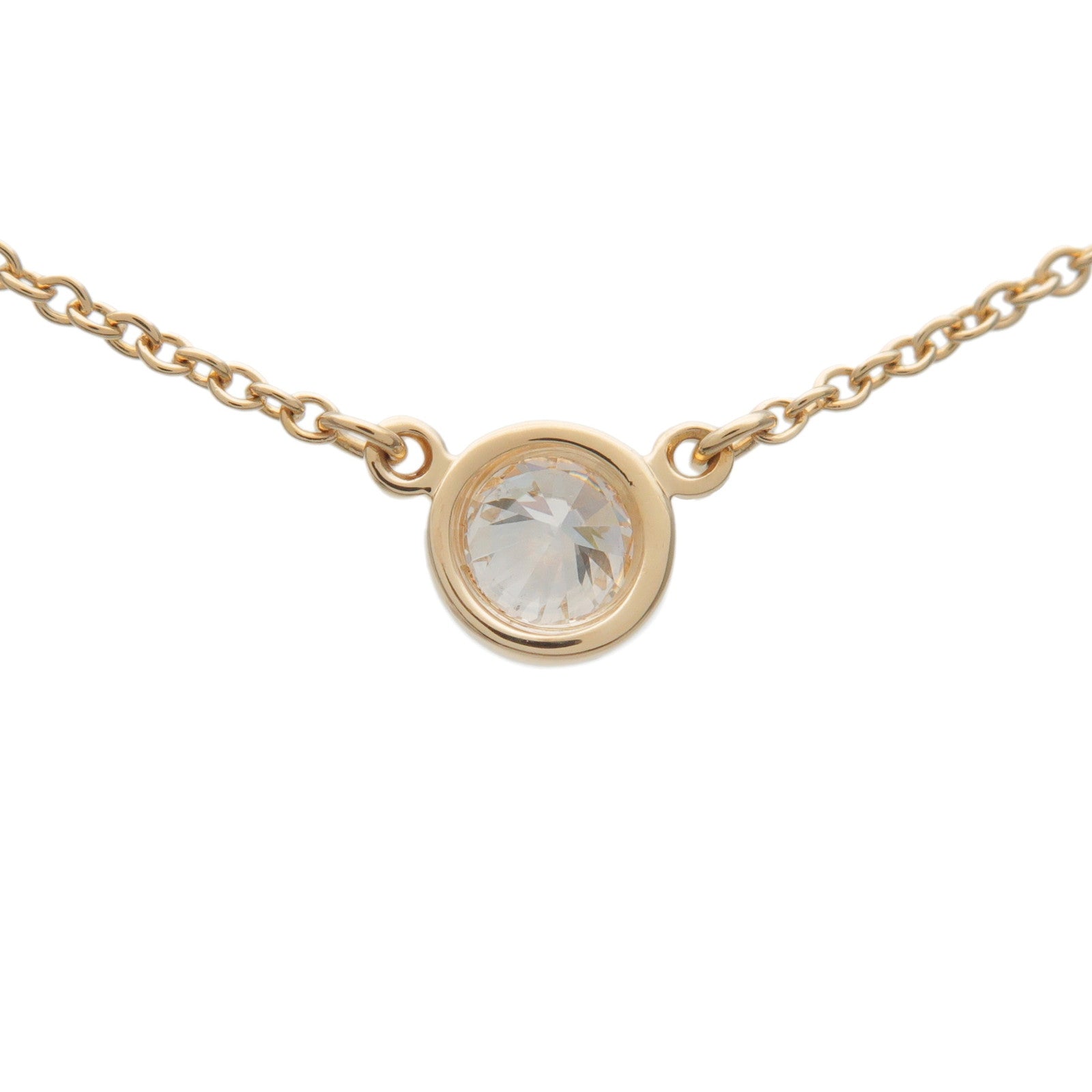 Tiffany & Co Elsa Peretti By the Yard 1P Diamond K18YG Necklace