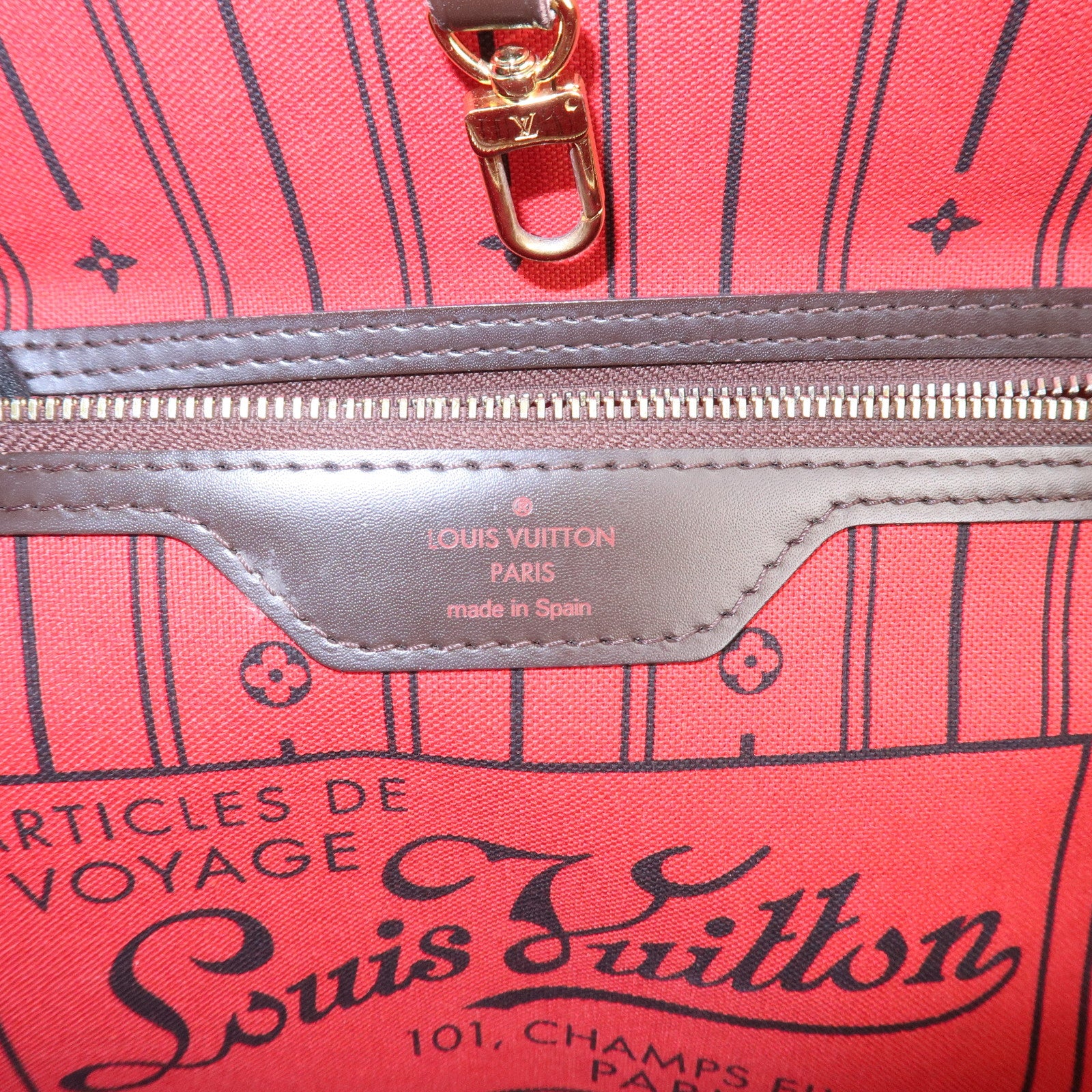 Louis Vuitton Damier Ebene Canvas Neverfull MM Tote Bag N51105