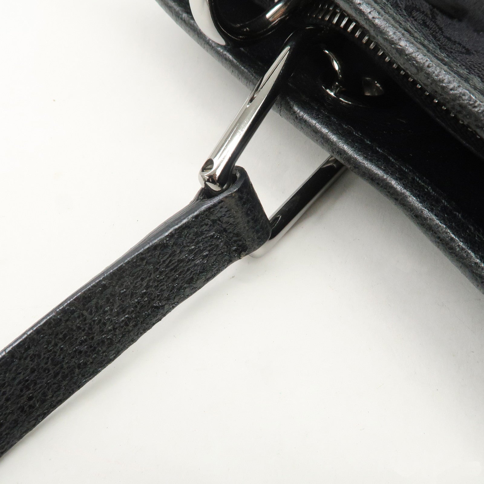 GUCCI GG Canvas Leather Tote Bag Shoulder Bag Black 120337