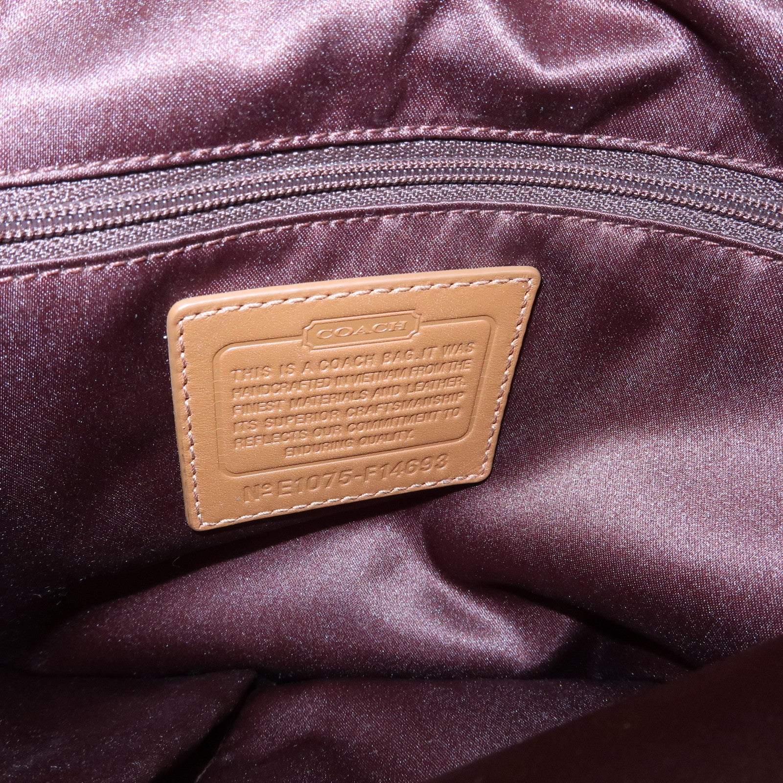 COACH Set of 2 Canvas Leather Shoulder Bag Brown Bronze