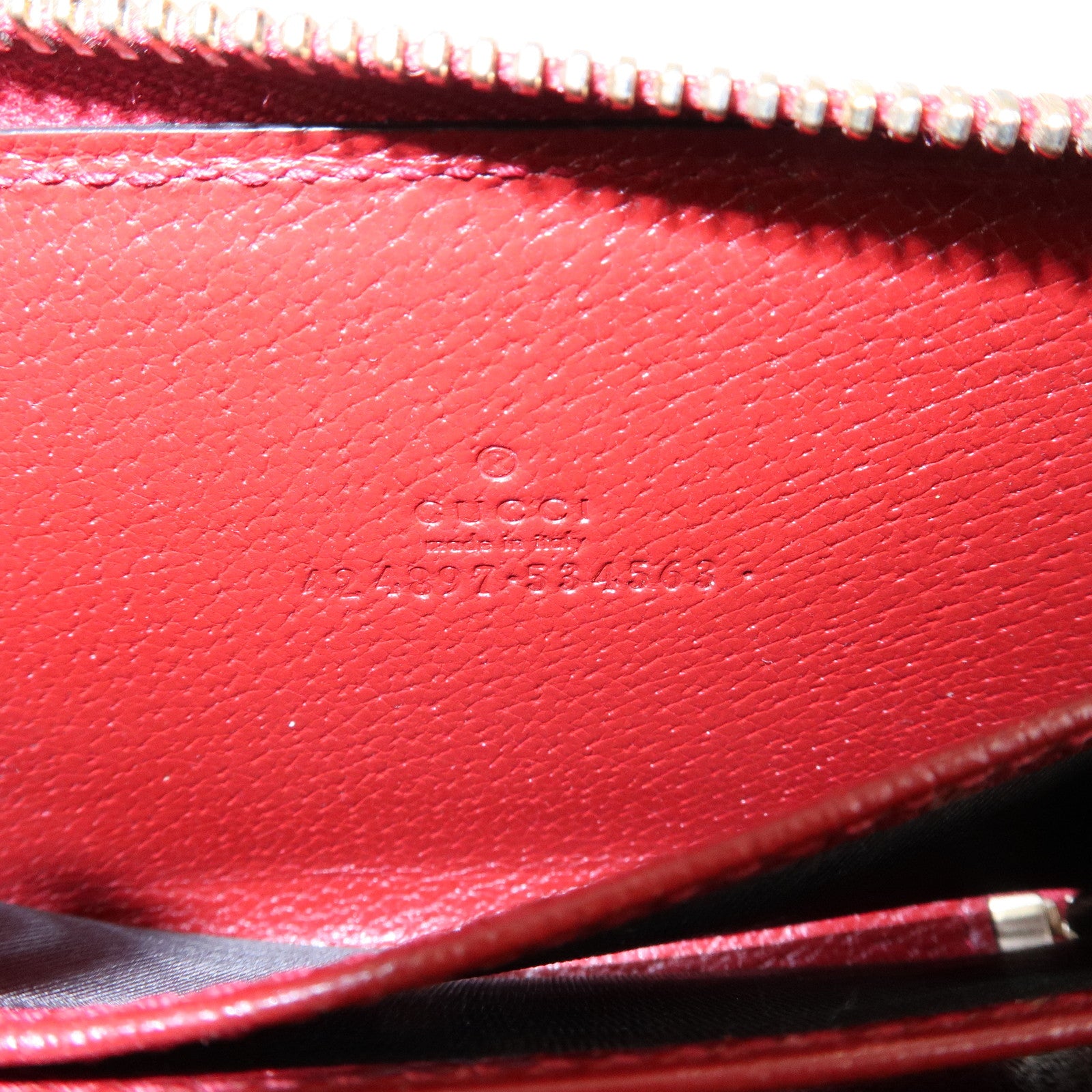 GUCCI Tian GG Supreme Leather Zippy Around Card Case Beige 424897